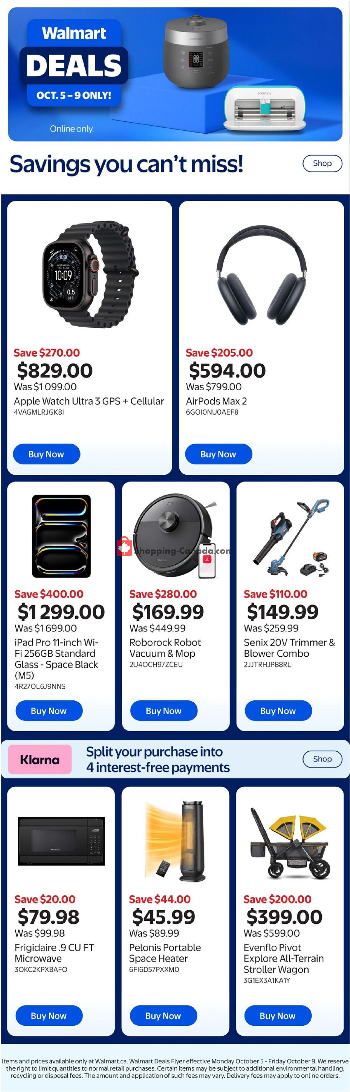Walmart flyer from Monday October 5, 2026 to Friday October 9, 2026 - page 1