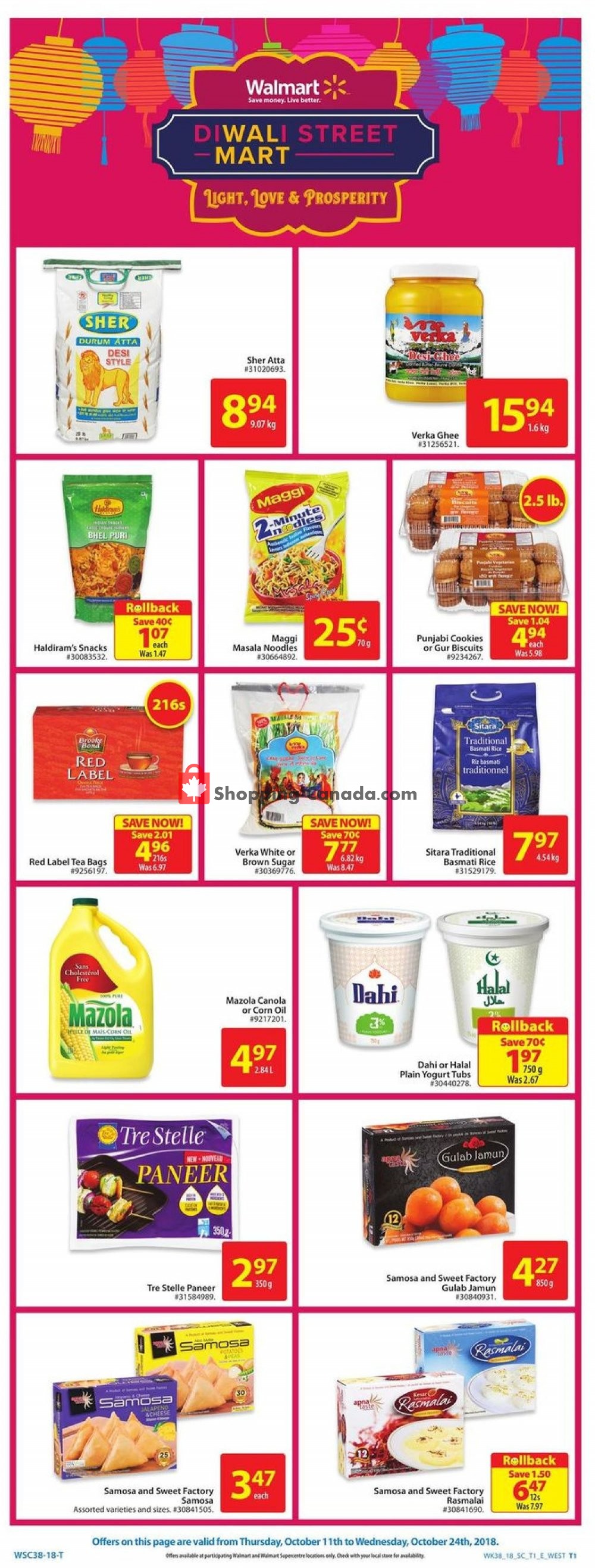 Walmart flyer from Thursday October 11, 2018 to Wednesday October 24, 2018 - page 1