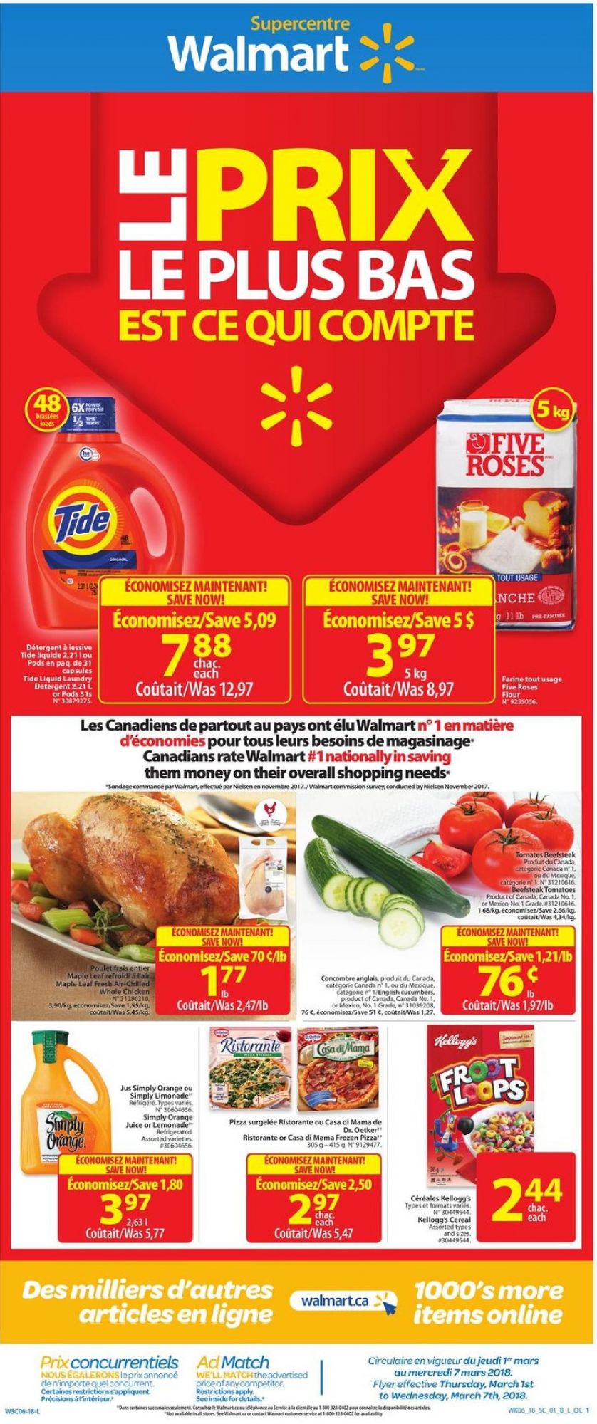 Walmart flyer from Thursday March 1, 2018 to Wednesday March 7, 2018 - page 1