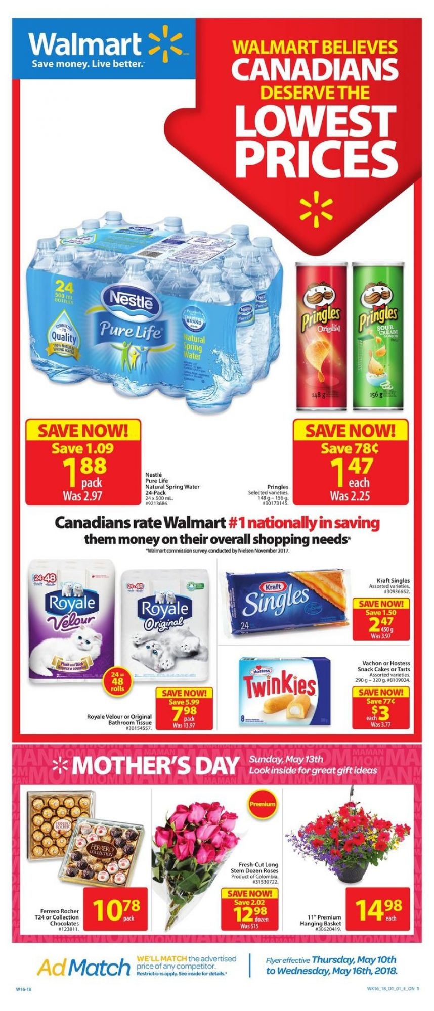 Walmart flyer from Thursday May 10, 2018 to Wednesday May 16, 2018 - page 1