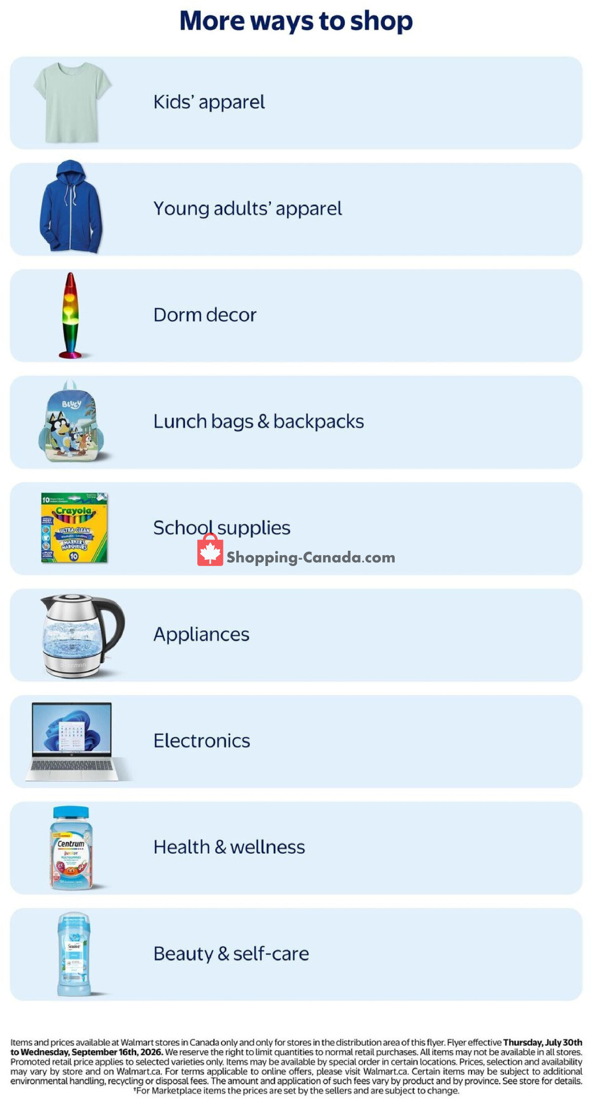 Walmart flyer from Thursday July 30, 2026 to Wednesday September 16, 2026 - page 22