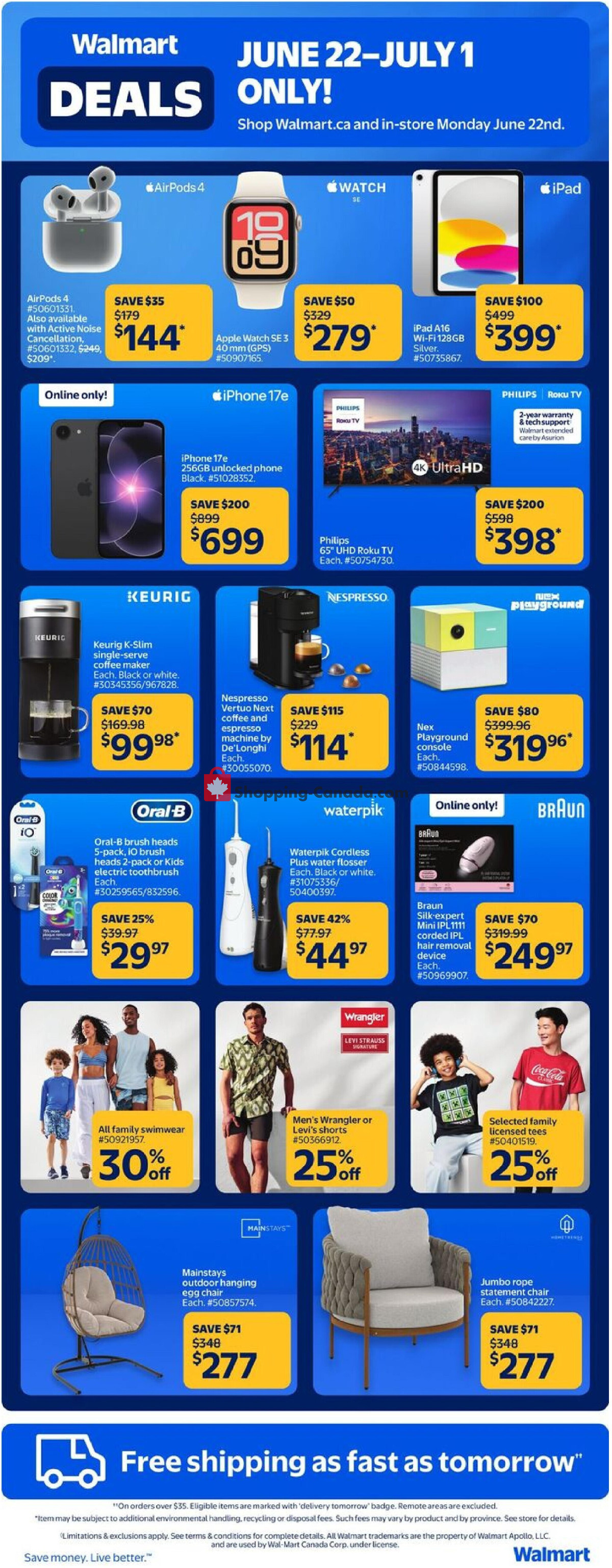 Walmart flyer from Monday June 22, 2026 to Wednesday June 24, 2026 - page 1