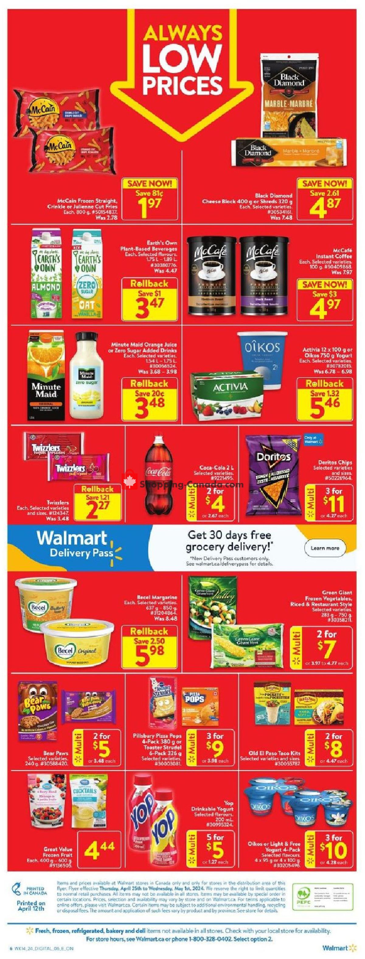 Walmart flyer from Thursday April 25, 2024 to Wednesday May 1, 2024 - page 2