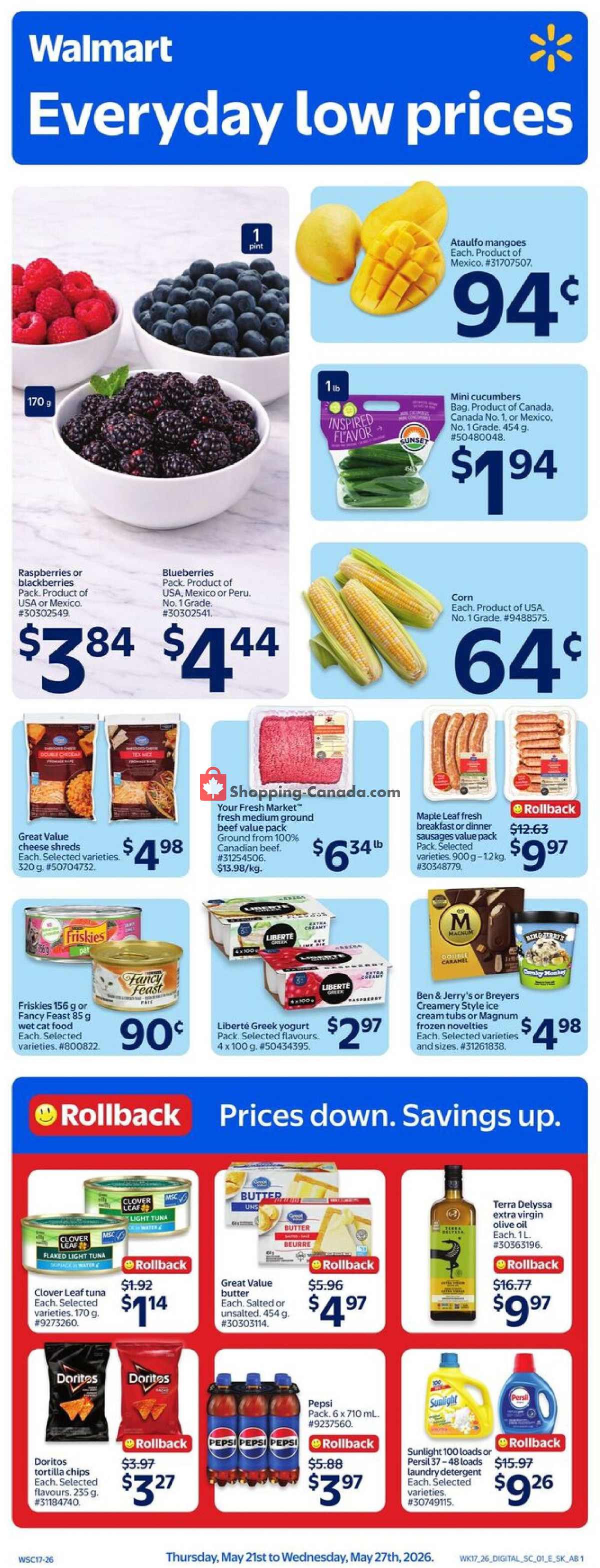 Walmart flyer from Thursday May 21, 2026 to Wednesday May 27, 2026 - page 1