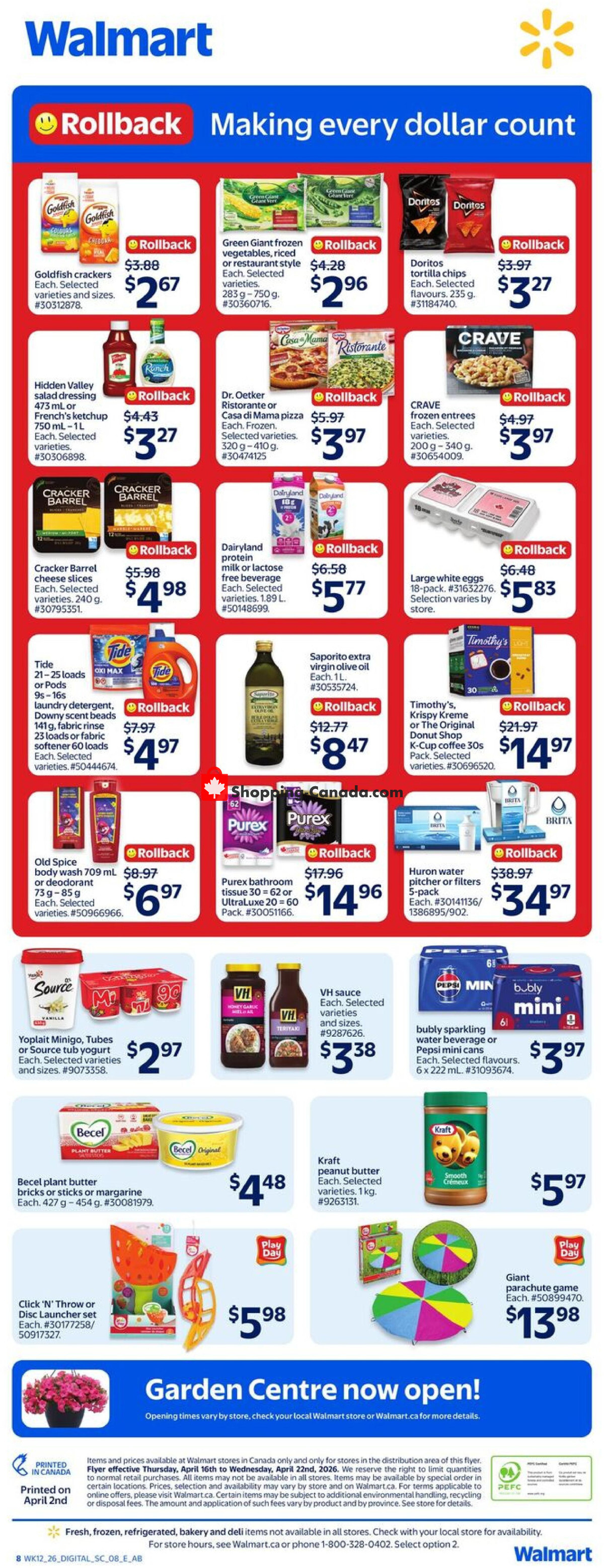 Walmart flyer from Thursday April 16, 2026 to Wednesday April 22, 2026 - page 2