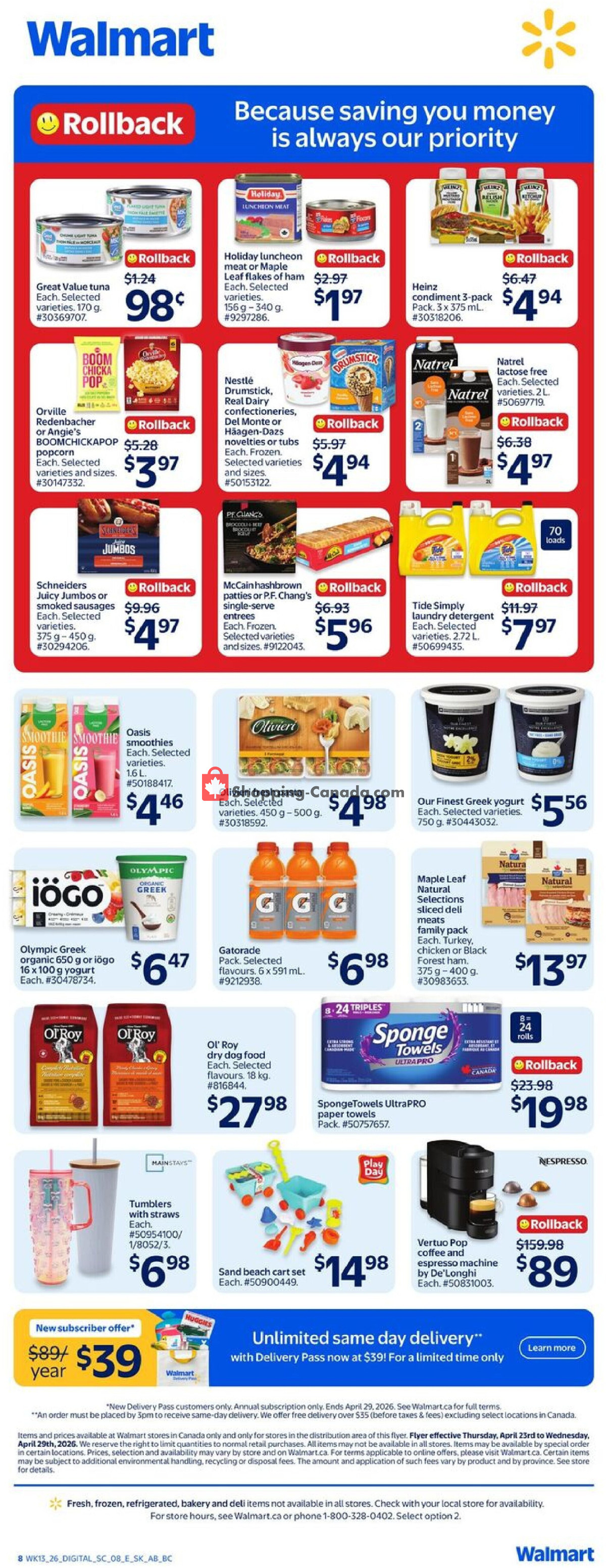 Walmart flyer from Thursday April 23, 2026 to Wednesday April 29, 2026 - page 2