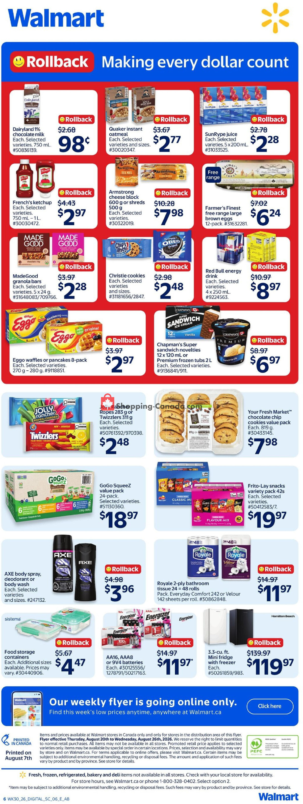 Walmart flyer from Thursday August 20, 2026 to Wednesday August 26, 2026 - page 2