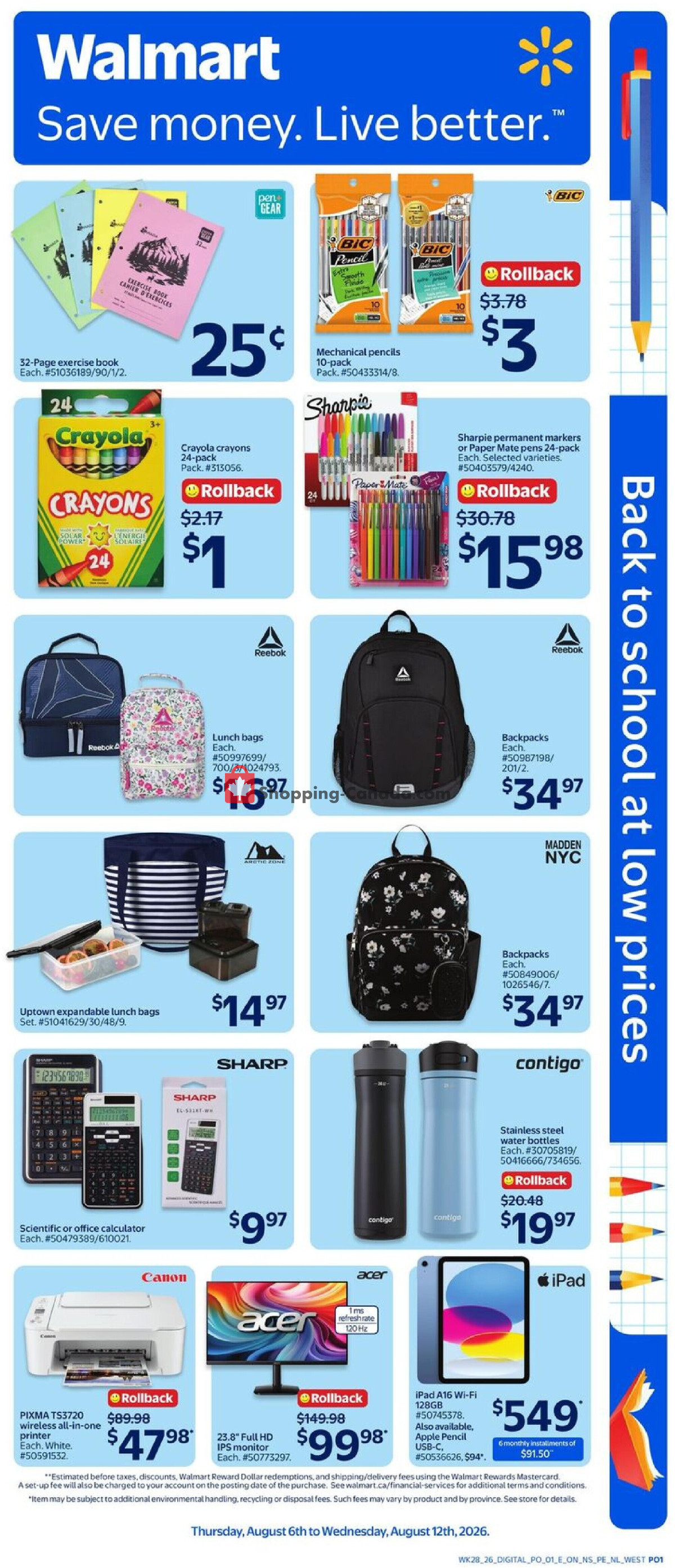 Walmart flyer from Thursday August 6, 2026 to Wednesday August 12, 2026 - page 6
