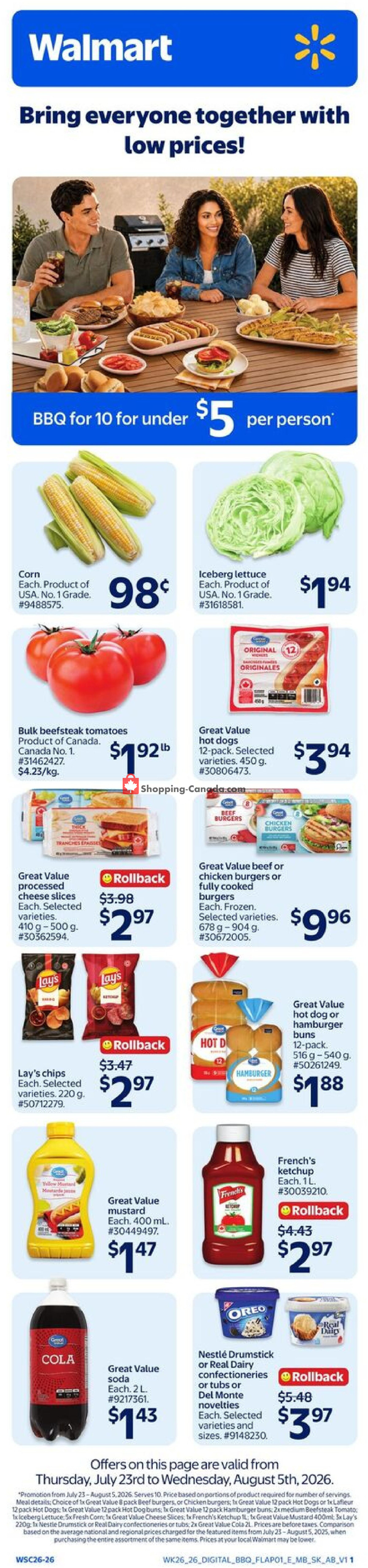 Walmart flyer from Thursday July 30, 2026 to Wednesday August 5, 2026 - page 1