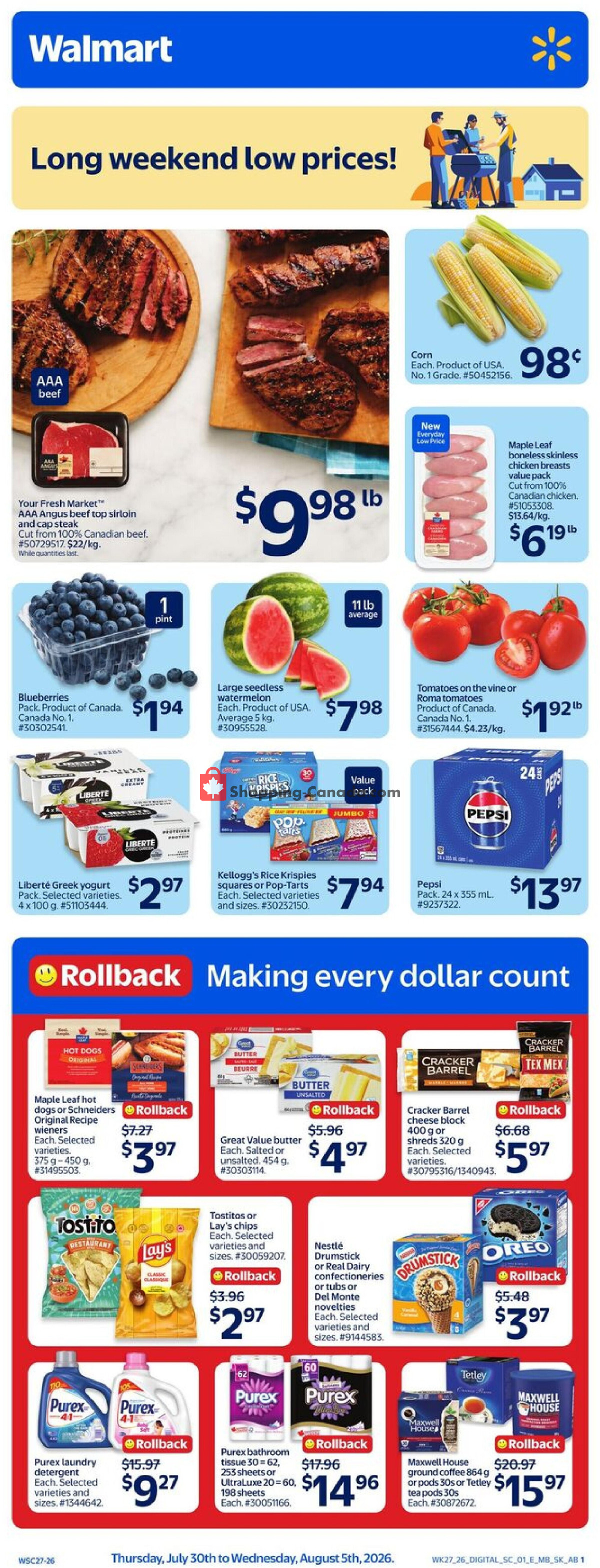 Walmart flyer from Thursday July 30, 2026 to Wednesday August 5, 2026 - page 2