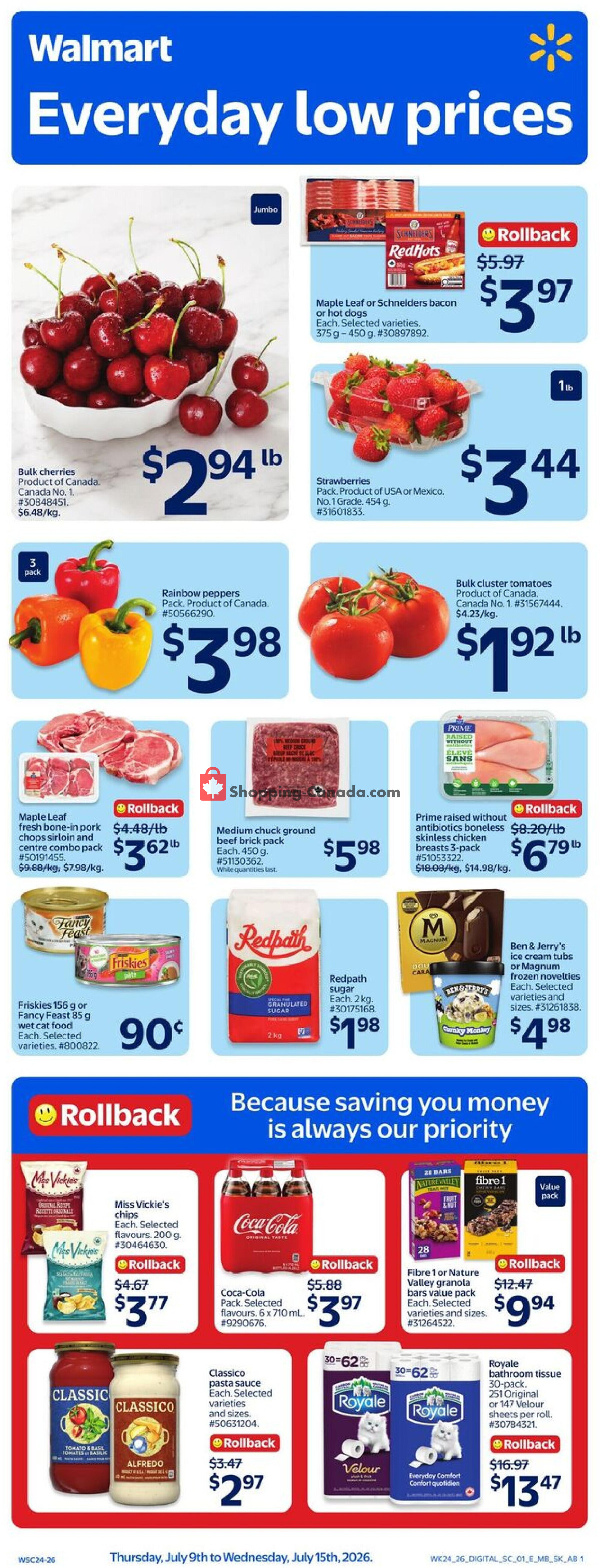 Walmart flyer from Thursday July 9, 2026 to Wednesday July 15, 2026 - page 1