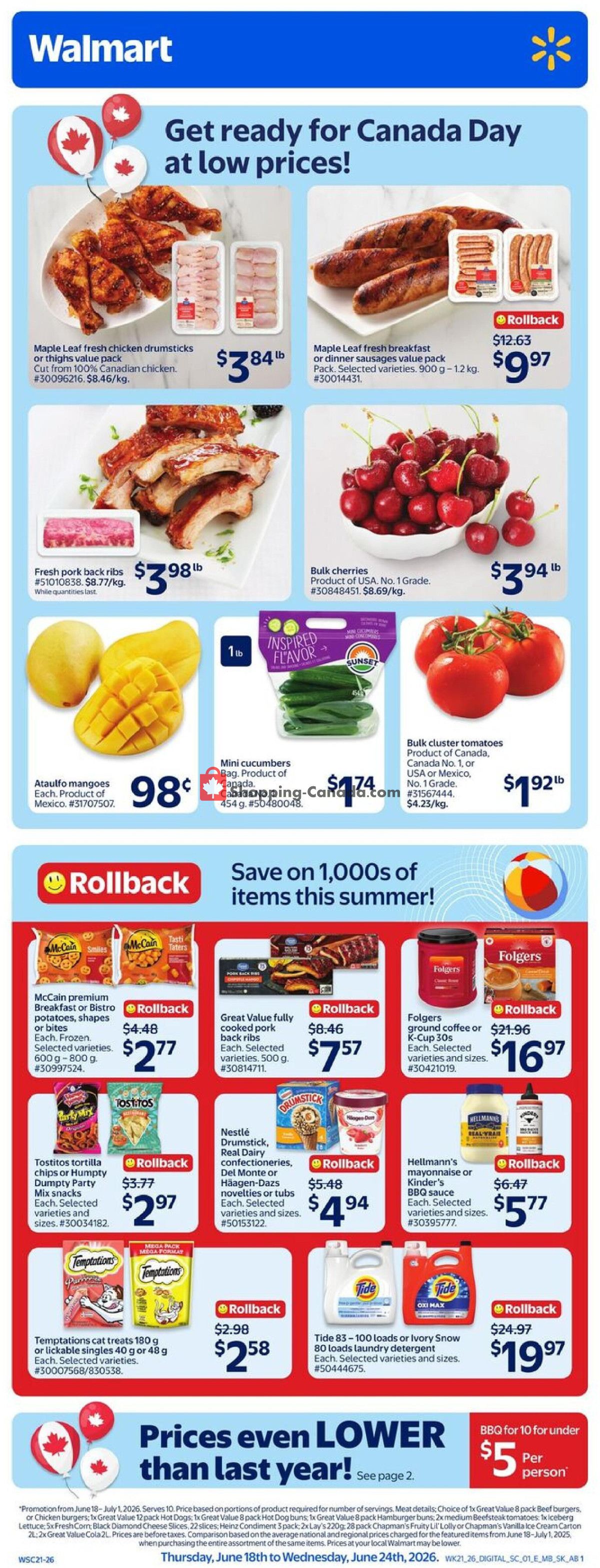 Walmart flyer from Thursday June 18, 2026 to Wednesday June 24, 2026 - page 1