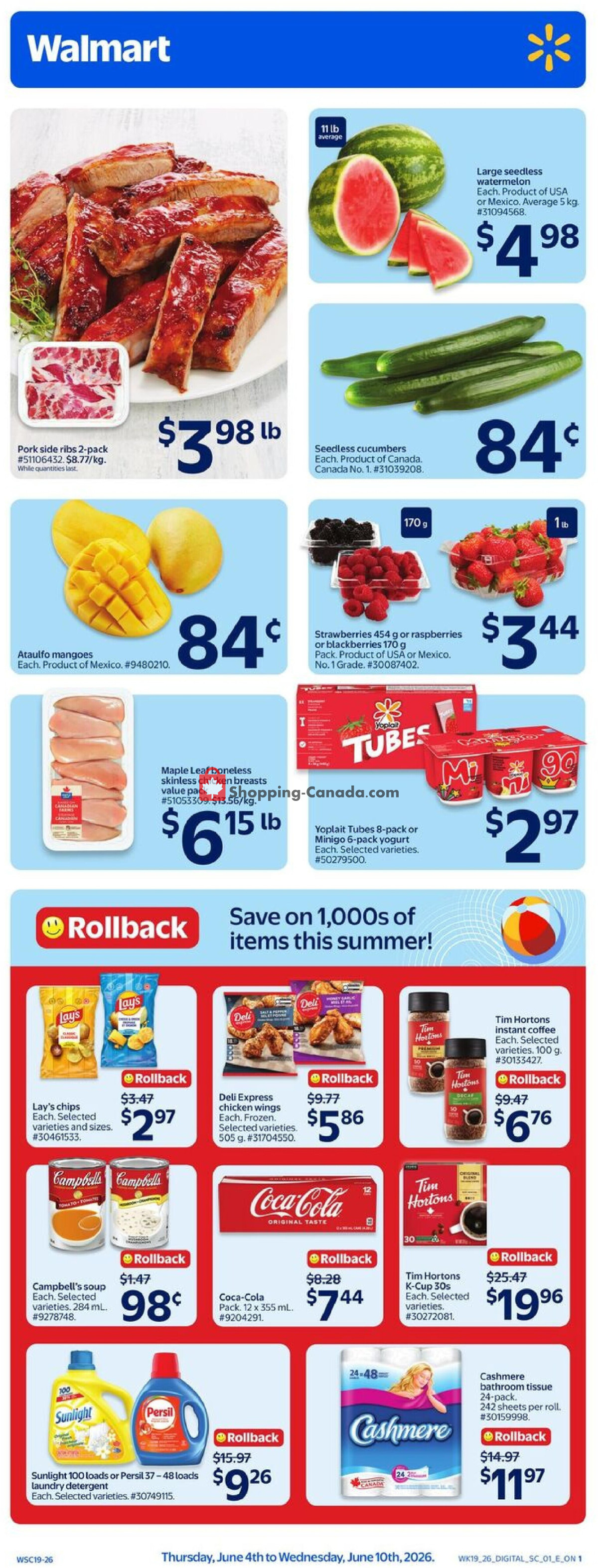 Walmart flyer from Thursday June 4, 2026 to Wednesday June 10, 2026 - page 1