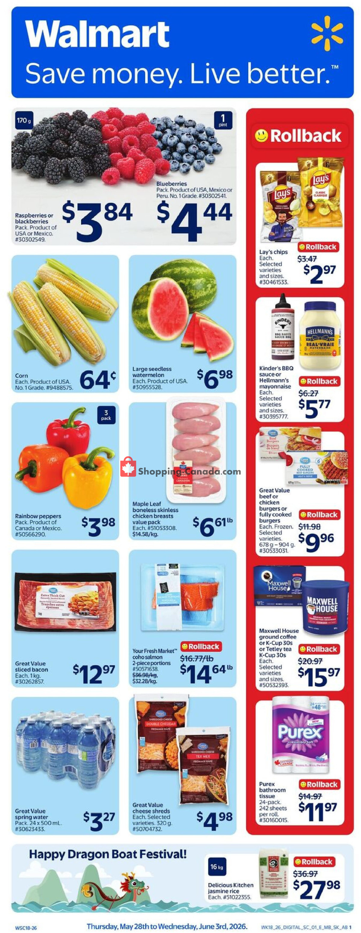 Walmart flyer from Thursday May 28, 2026 to Wednesday June 3, 2026 - page 1
