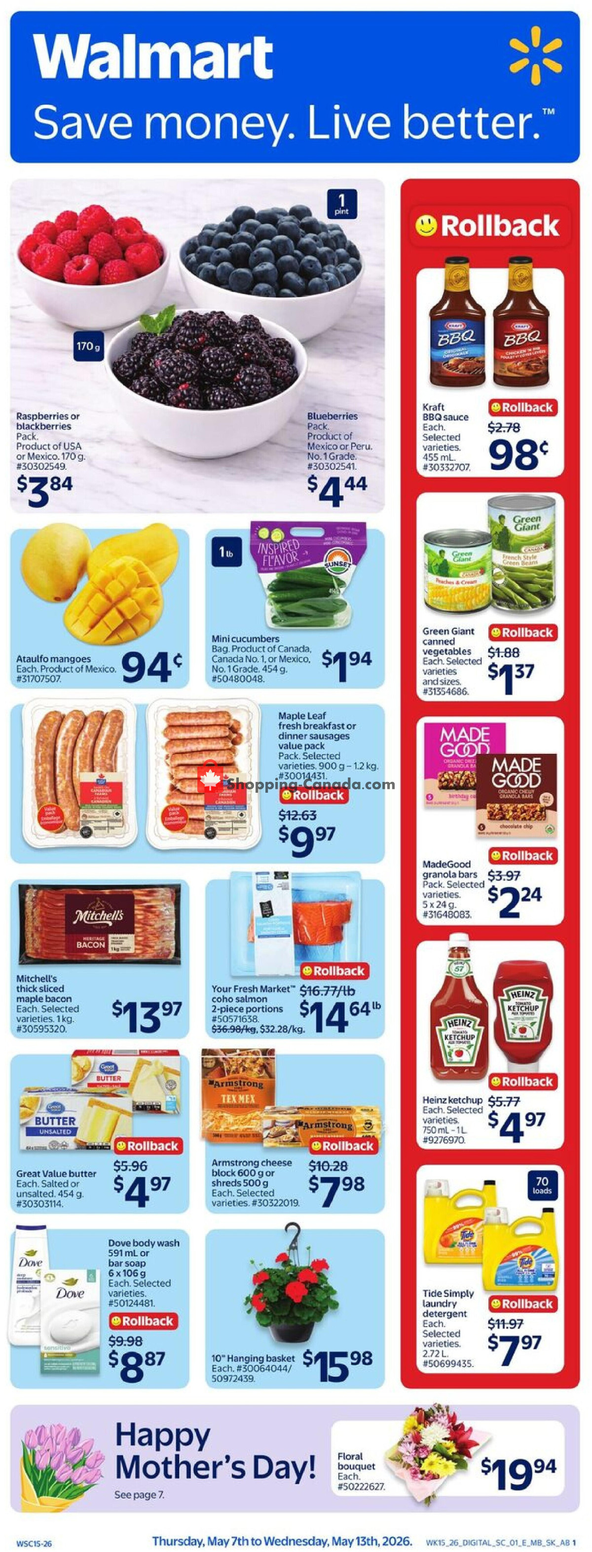 Walmart flyer from Thursday May 7, 2026 to Wednesday May 13, 2026 - page 1