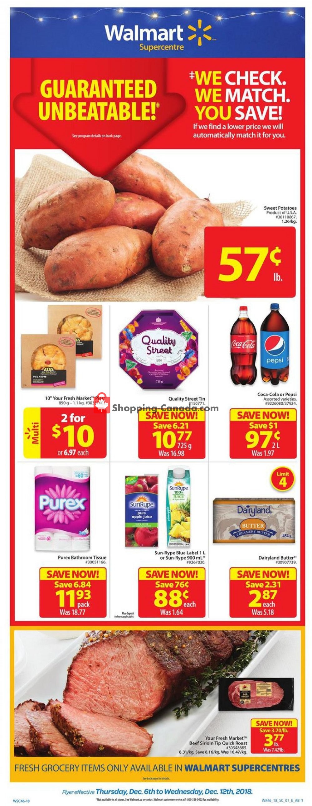 Walmart flyer from Thursday December 6, 2018 to Wednesday December 12, 2018 - page 1