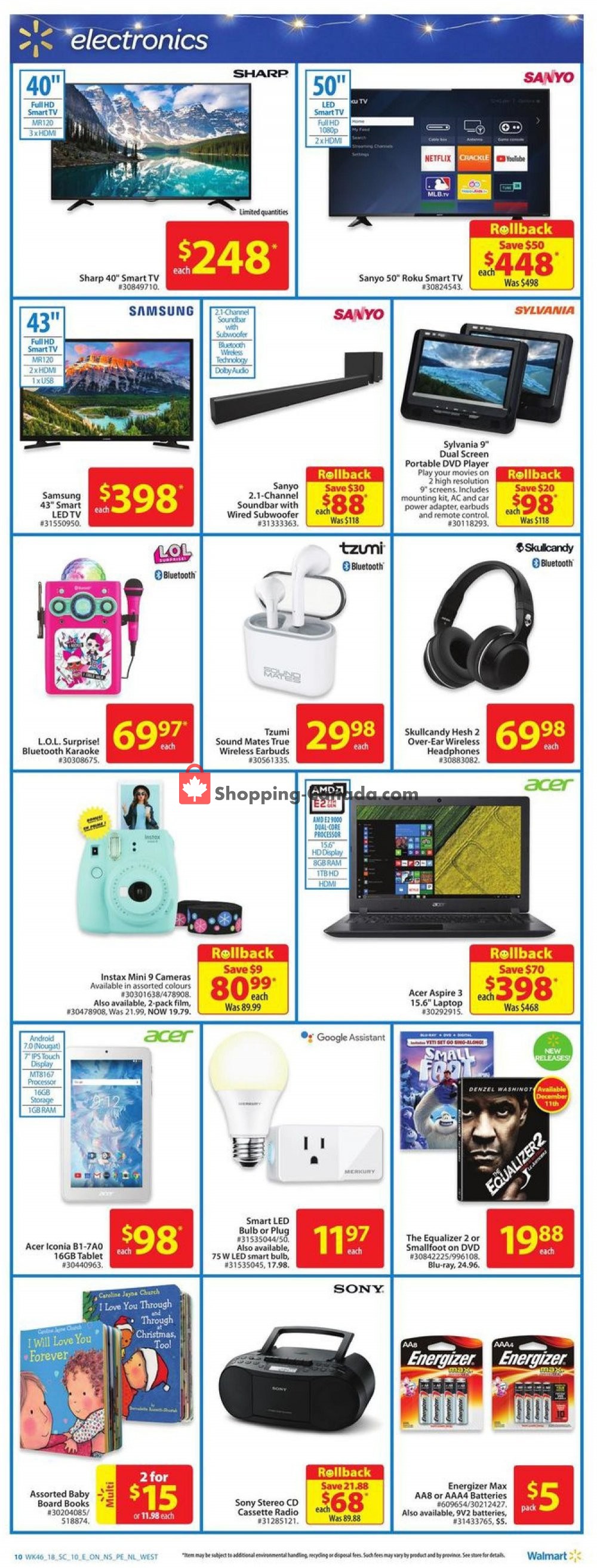 Walmart flyer from Thursday December 6, 2018 to Wednesday December 12, 2018 - page 10