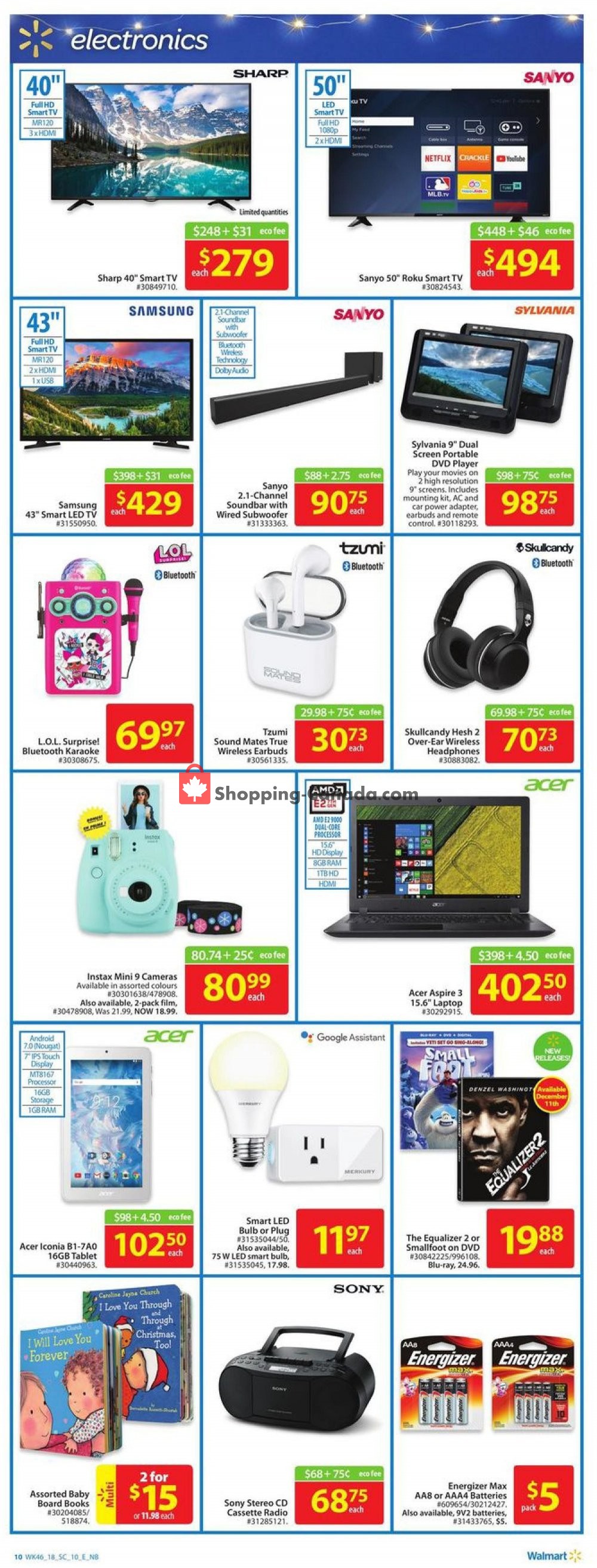 Walmart flyer from Thursday December 6, 2018 to Wednesday December 12, 2018 - page 10