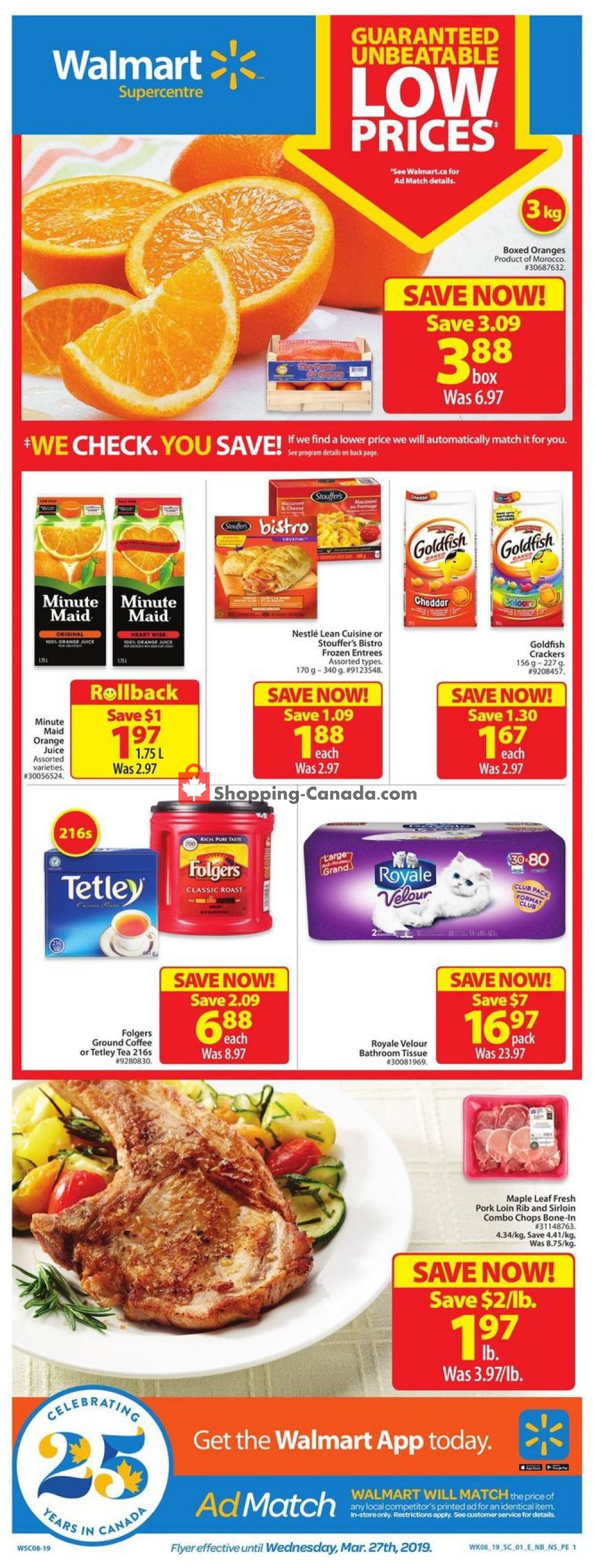 Walmart flyer from Thursday March 14, 2019 to Wednesday March 27, 2019 - page 1