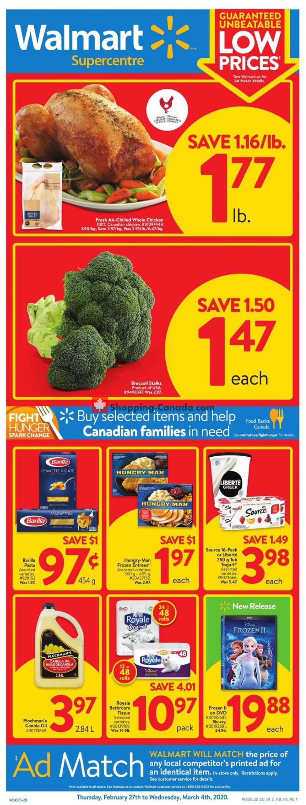 Walmart flyer from Thursday February 27, 2020 to Wednesday March 4, 2020 - page 1