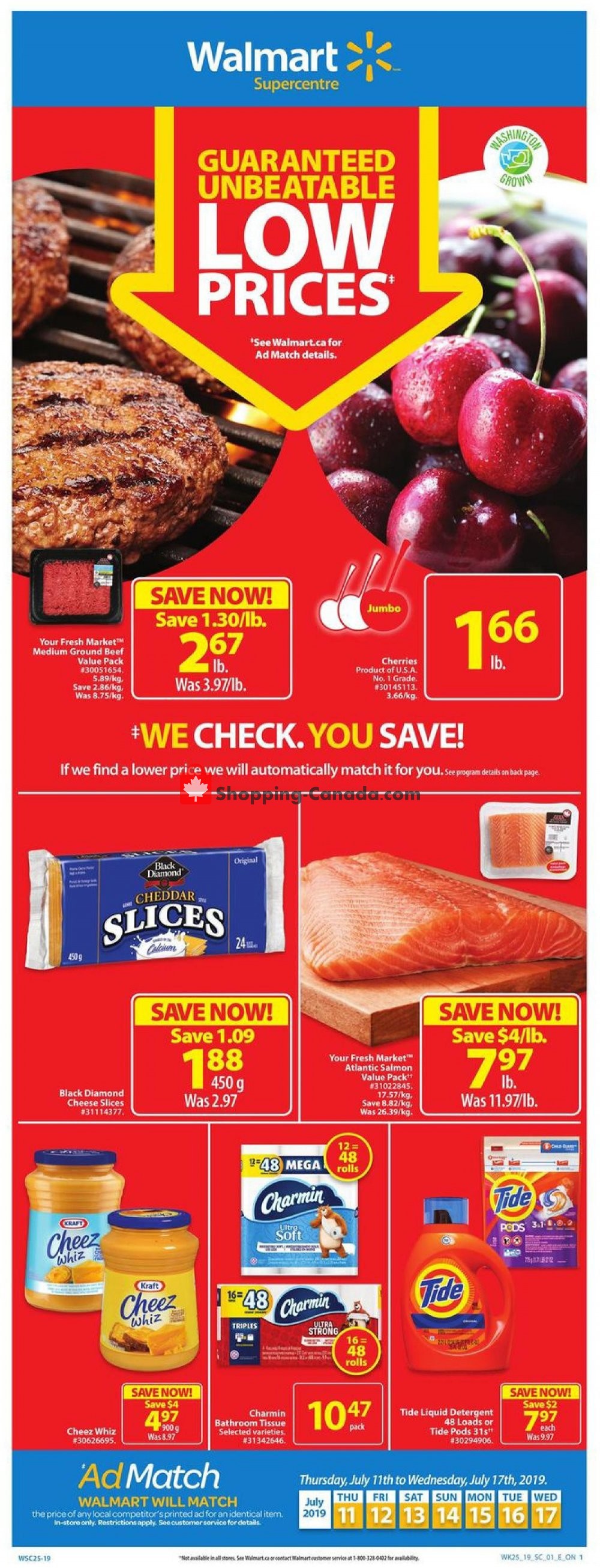 Walmart flyer from Thursday July 11, 2019 to Wednesday July 17, 2019 - page 1