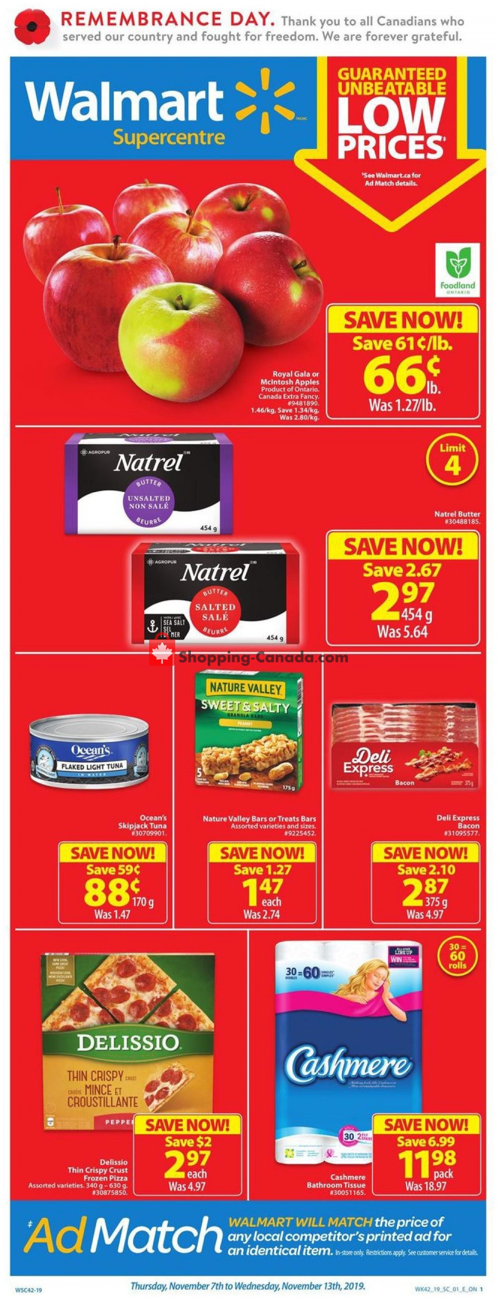 Walmart flyer from Thursday November 7, 2019 to Wednesday November 13, 2019 - page 1
