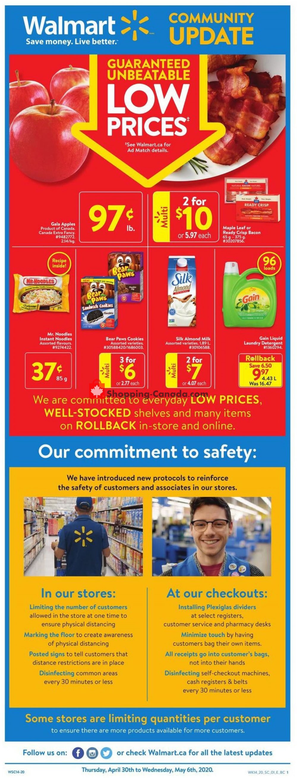 Walmart flyer from Thursday April 30, 2020 to Wednesday May 6, 2020 - page 1