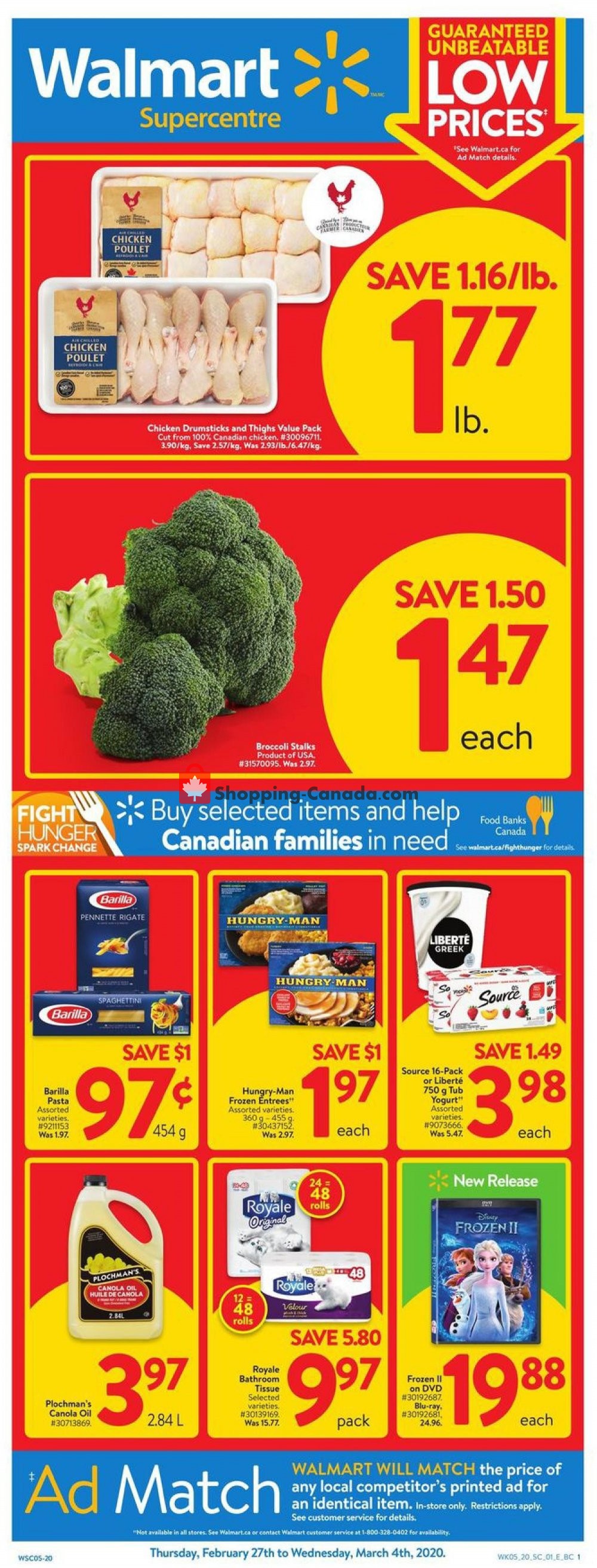 Walmart flyer from Thursday February 27, 2020 to Wednesday March 4, 2020 - page 1