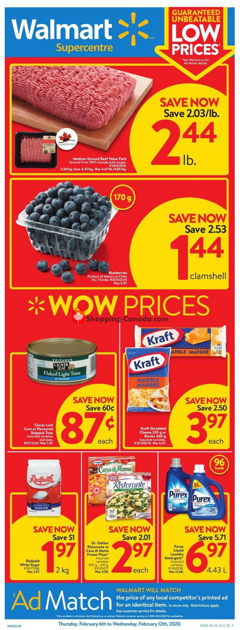 Walmart flyer from Thursday February 6, 2020 to Wednesday February 12, 2020 - page 1