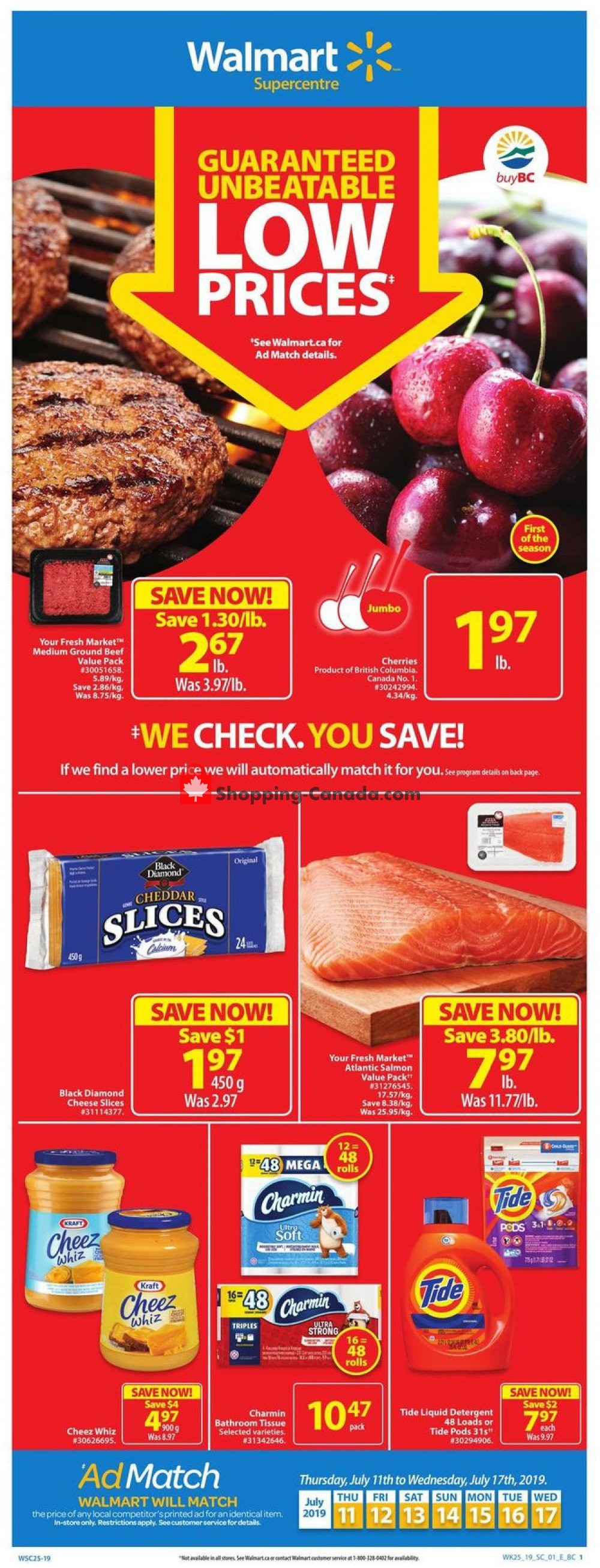 Walmart flyer from Thursday July 11, 2019 to Wednesday July 17, 2019 - page 1