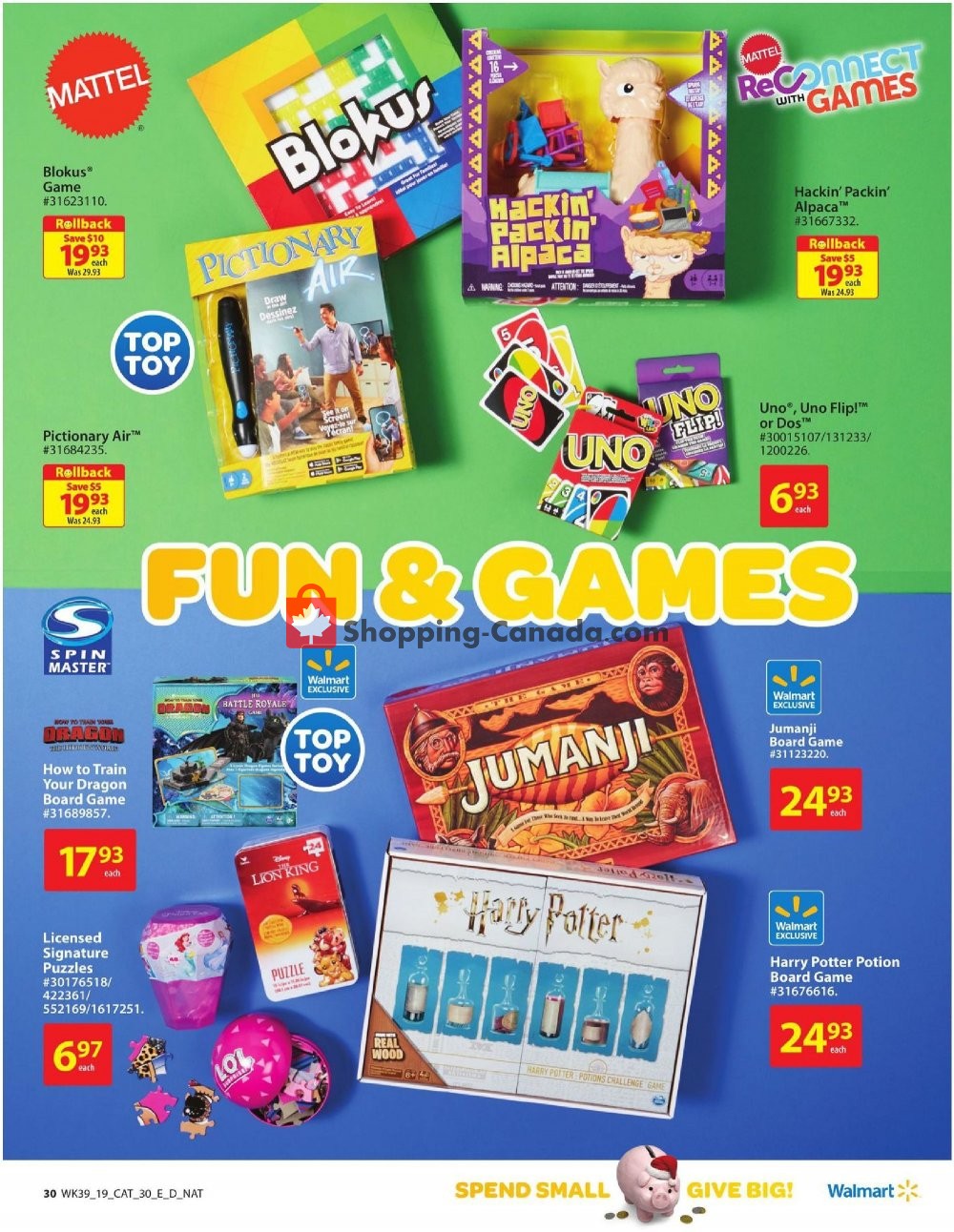 Walmart flyer from Thursday October 17, 2019 to Wednesday December 25, 2019 - page 30