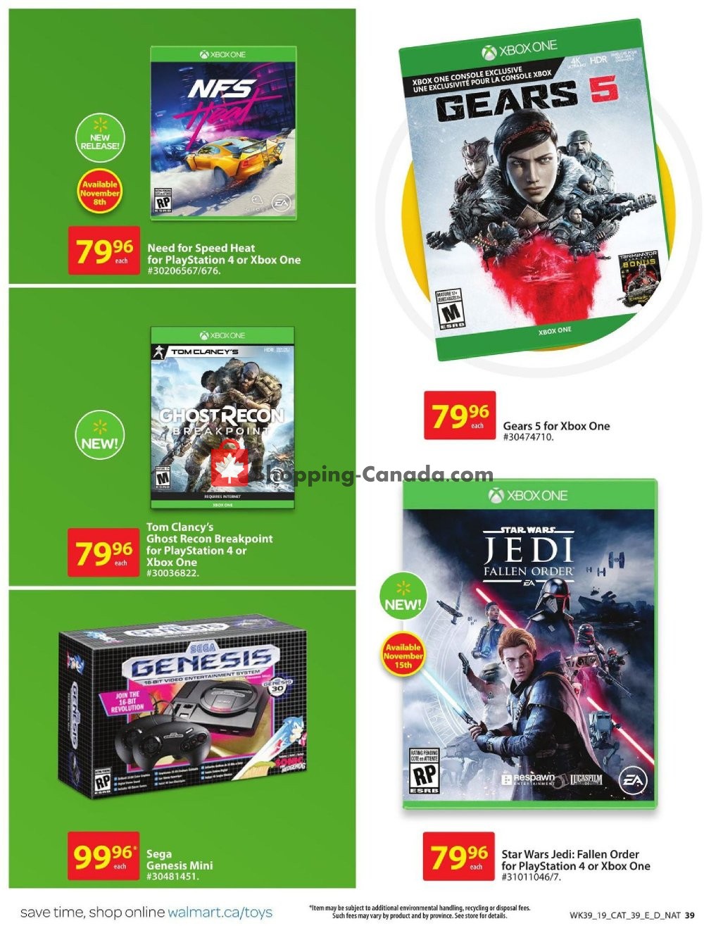 Walmart flyer from Thursday October 17, 2019 to Wednesday December 25, 2019 - page 39
