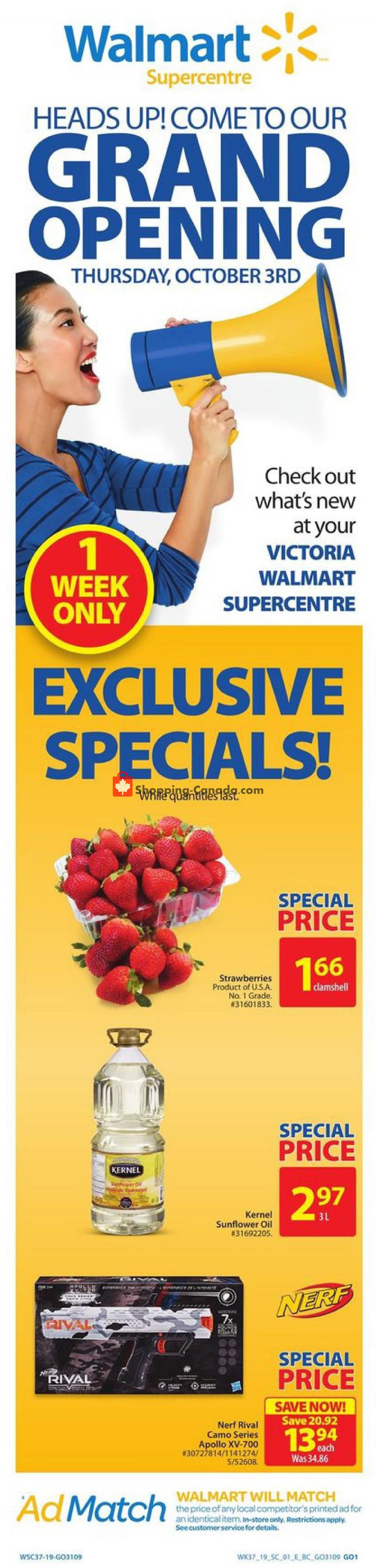 Walmart flyer from Thursday October 3, 2019 to Wednesday October 9, 2019 - page 1
