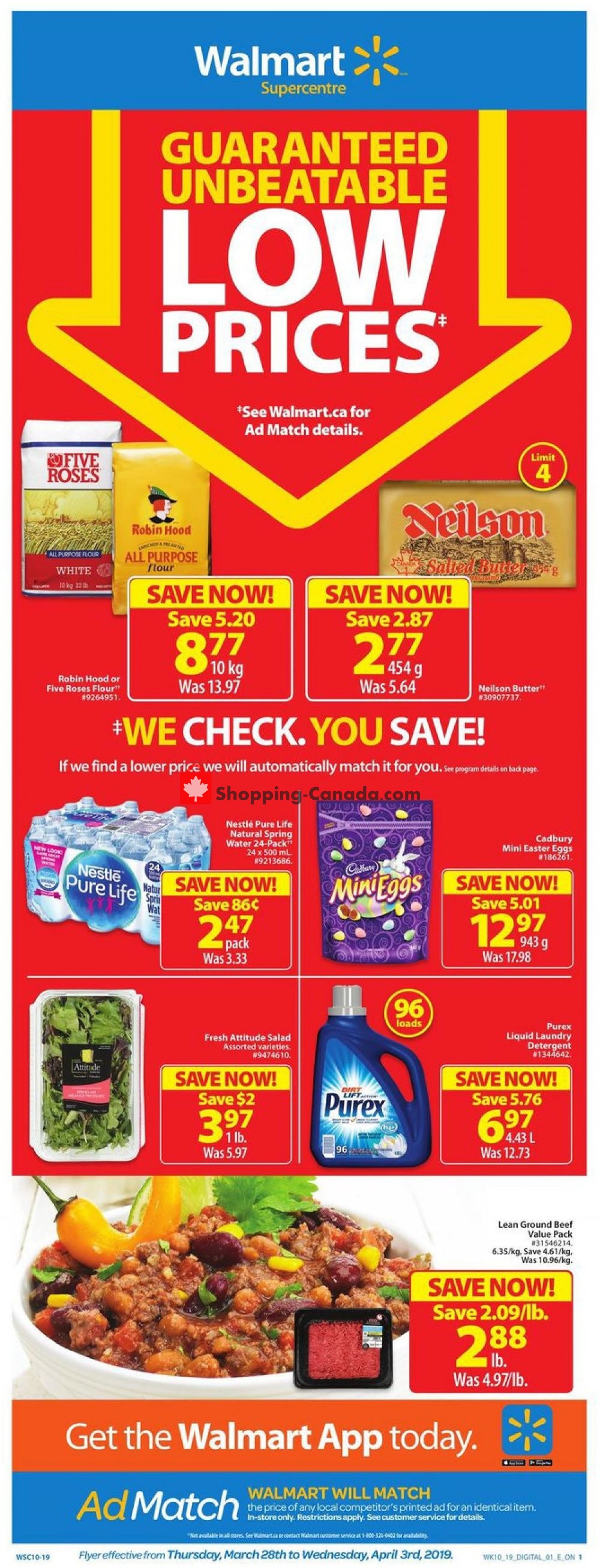 Walmart Canada, flyer (Guaranteed Unbeatable ON) March 28 April
