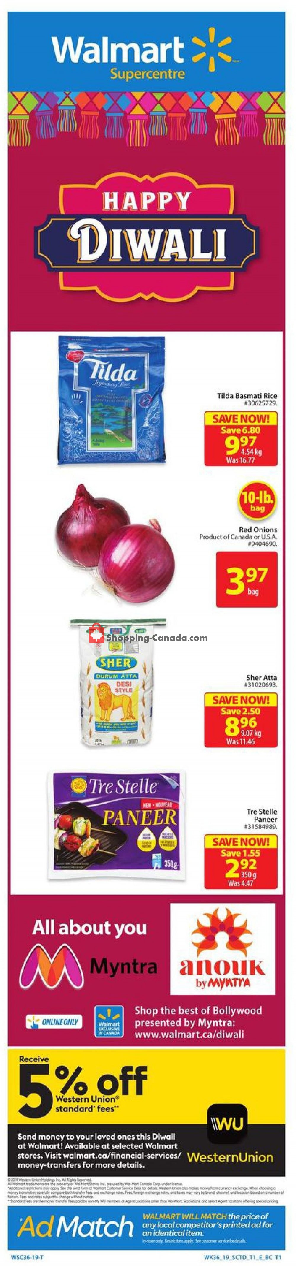 Walmart flyer from Thursday September 26, 2019 to Wednesday October 16, 2019 - page 1