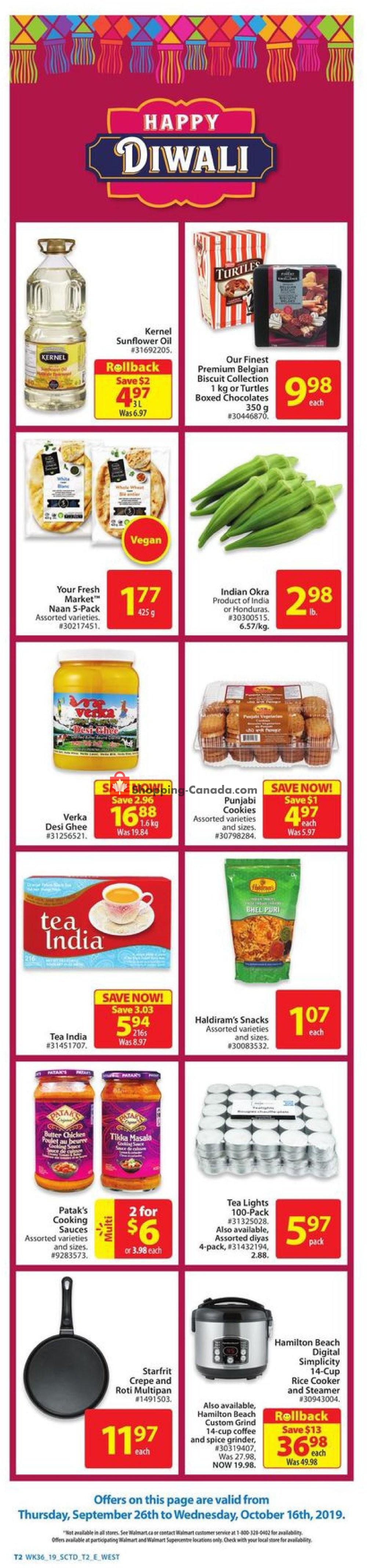 Walmart flyer from Thursday September 26, 2019 to Wednesday October 16, 2019 - page 2