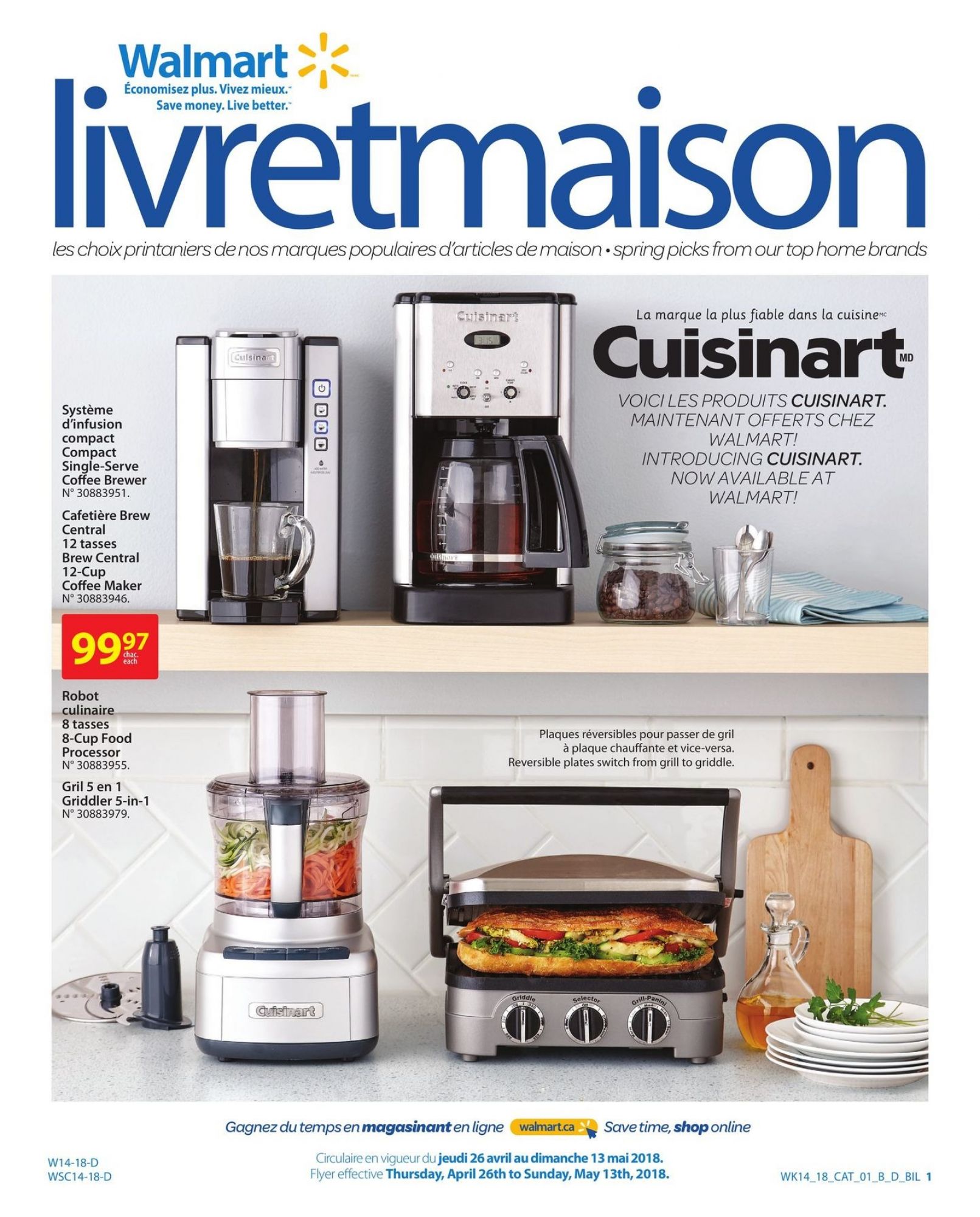 Walmart flyer from Thursday April 26, 2018 to Sunday May 13, 2018 - page 1