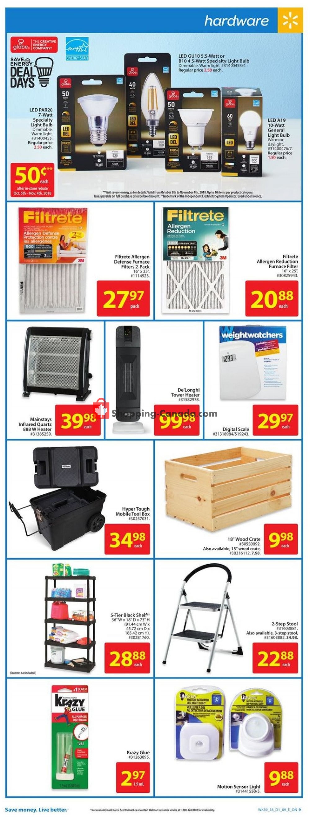 Walmart flyer from Thursday October 18, 2018 to Wednesday October 24, 2018 - page 10