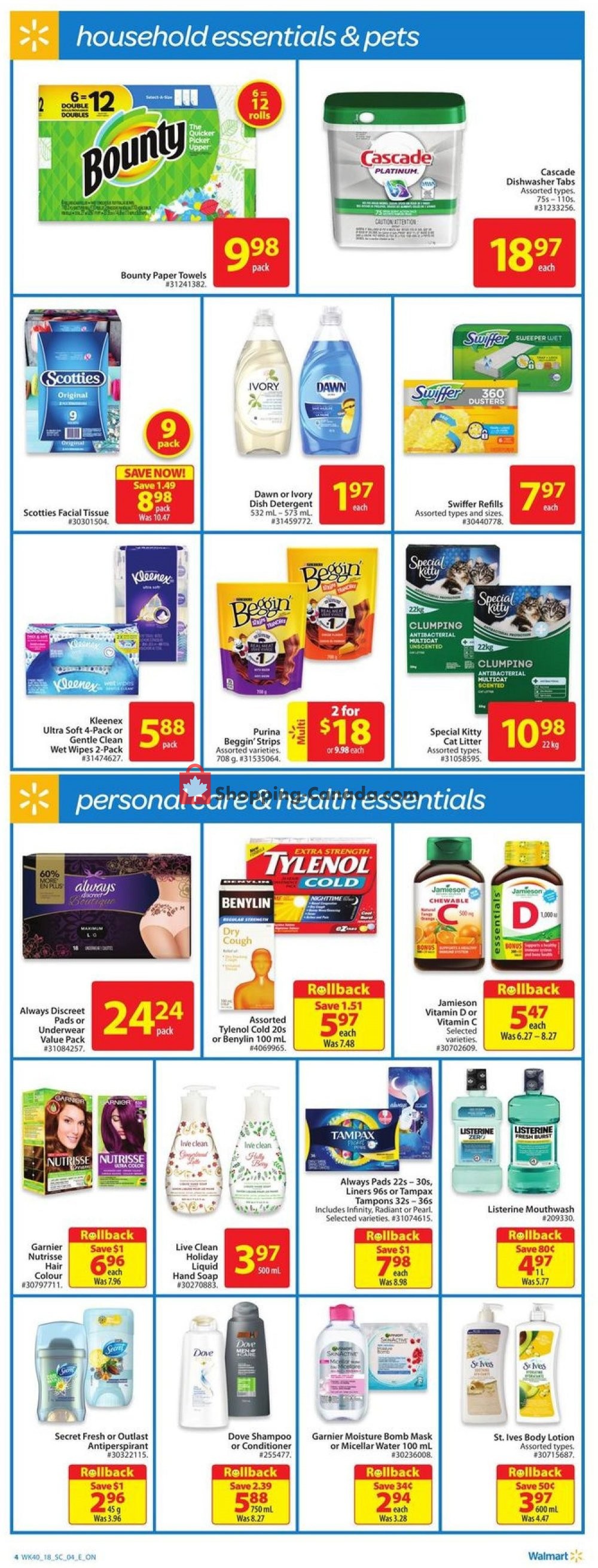 Walmart flyer from Thursday October 25, 2018 to Wednesday October 31, 2018 - page 4
