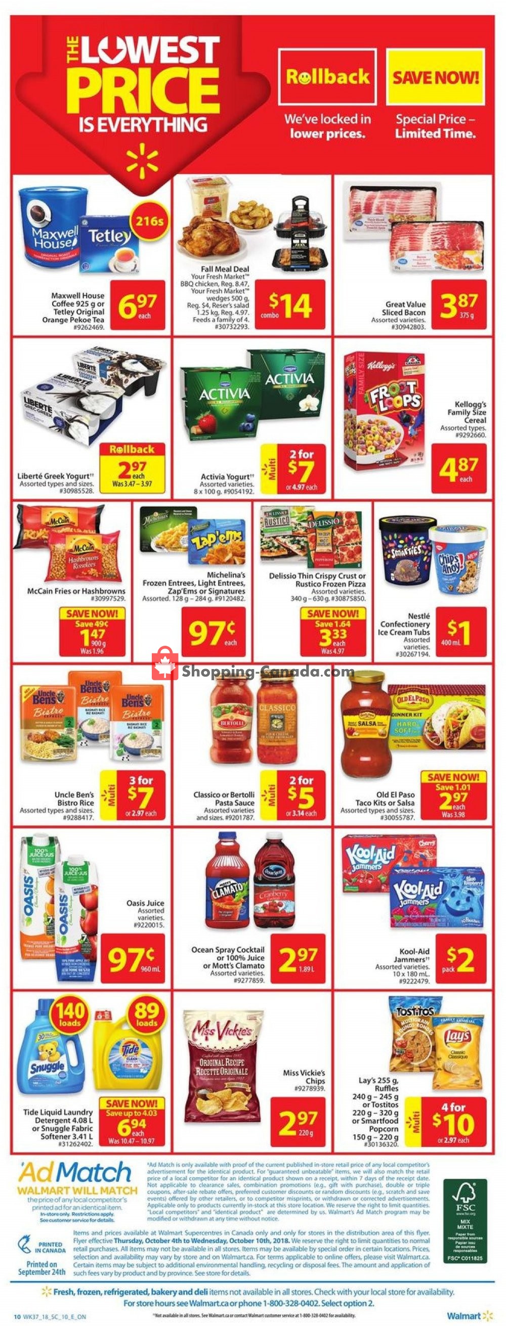 Walmart flyer from Thursday October 4, 2018 to Wednesday October 10, 2018 - page 10