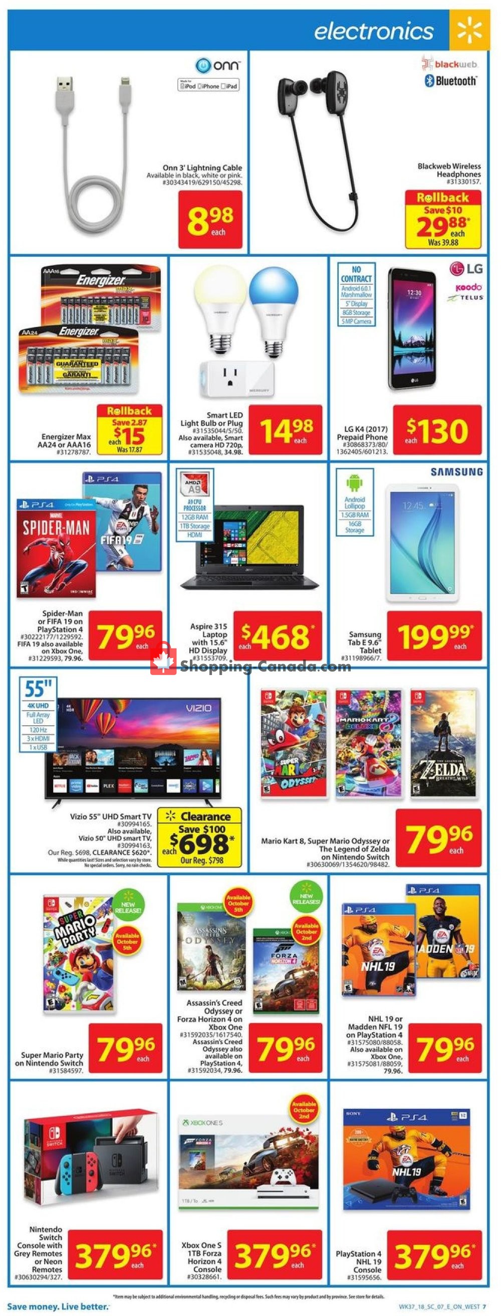 Walmart flyer from Thursday October 4, 2018 to Wednesday October 10, 2018 - page 7