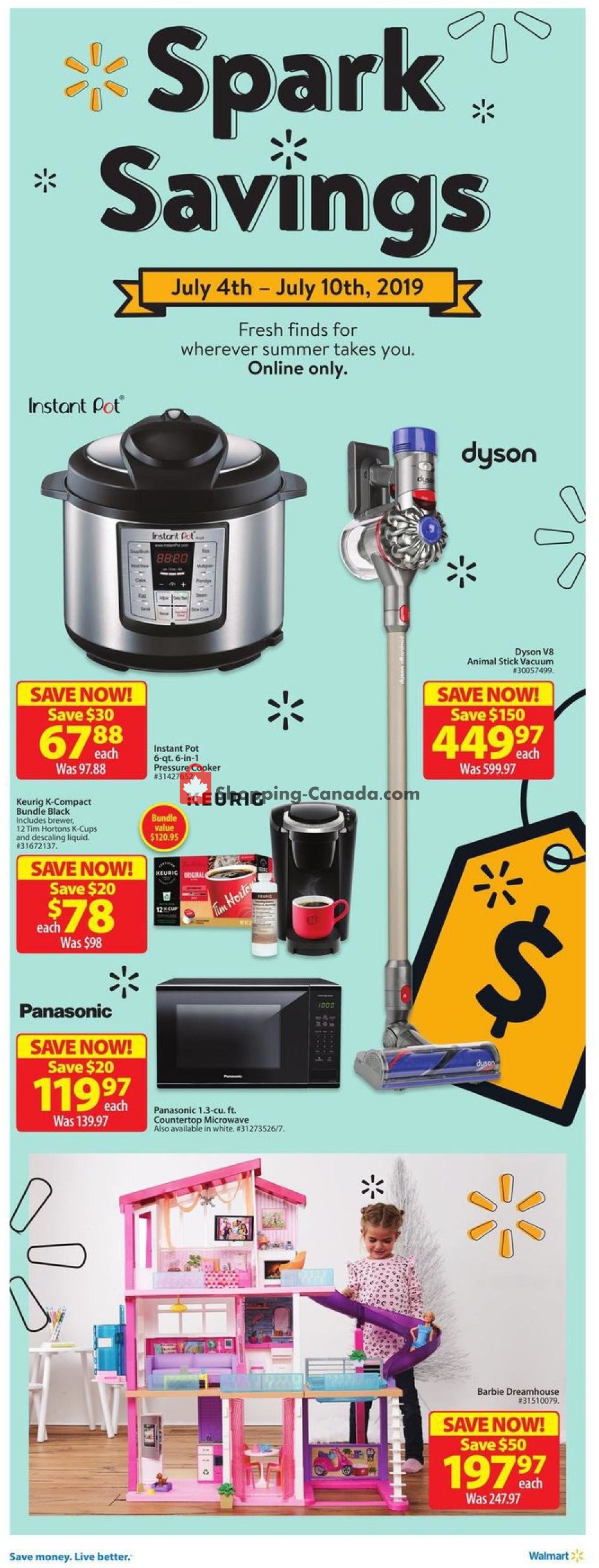 Walmart flyer from Thursday July 4, 2019 to Wednesday July 10, 2019 - page 1