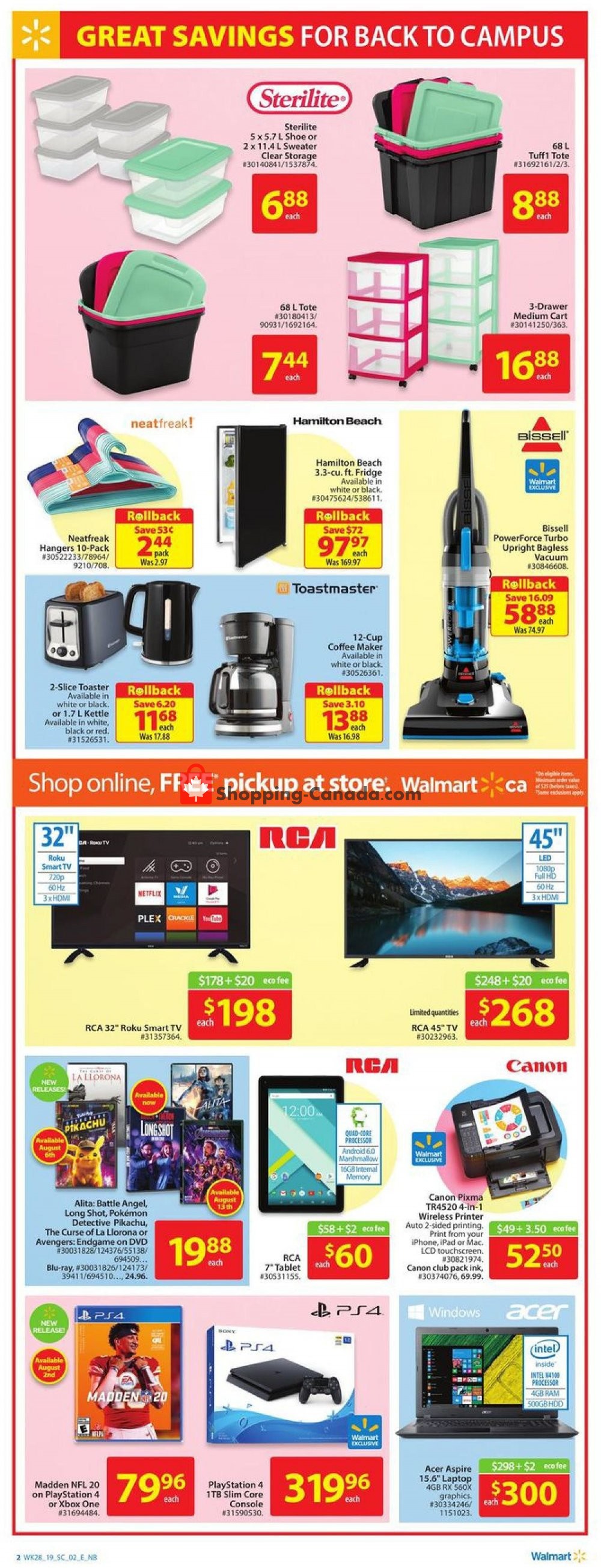 Walmart flyer from Thursday August 1, 2019 to Wednesday August 7, 2019 - page 2