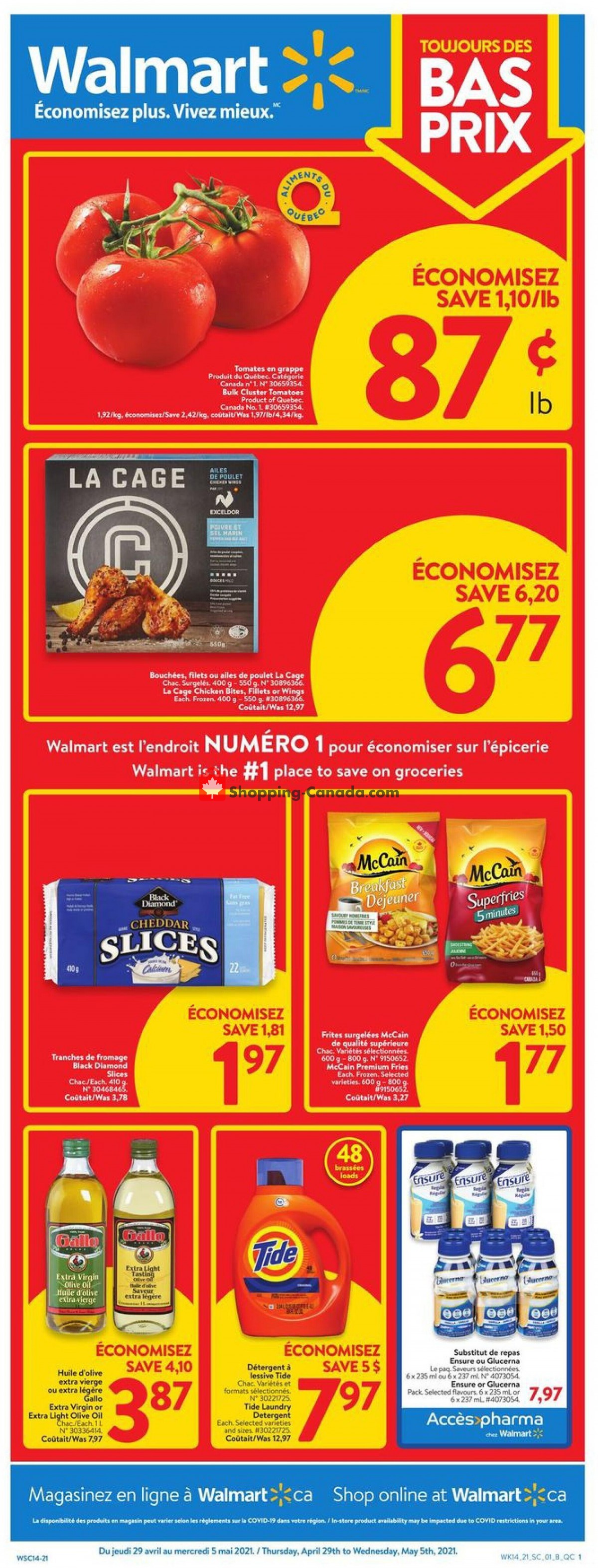 Walmart flyer from Thursday April 29, 2021 to Wednesday May 5, 2021 - page 1
