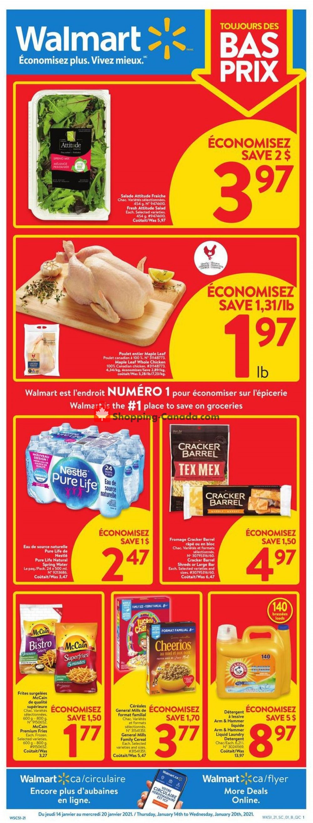 Walmart flyer from Thursday January 14, 2021 to Wednesday January 20, 2021 - page 1
