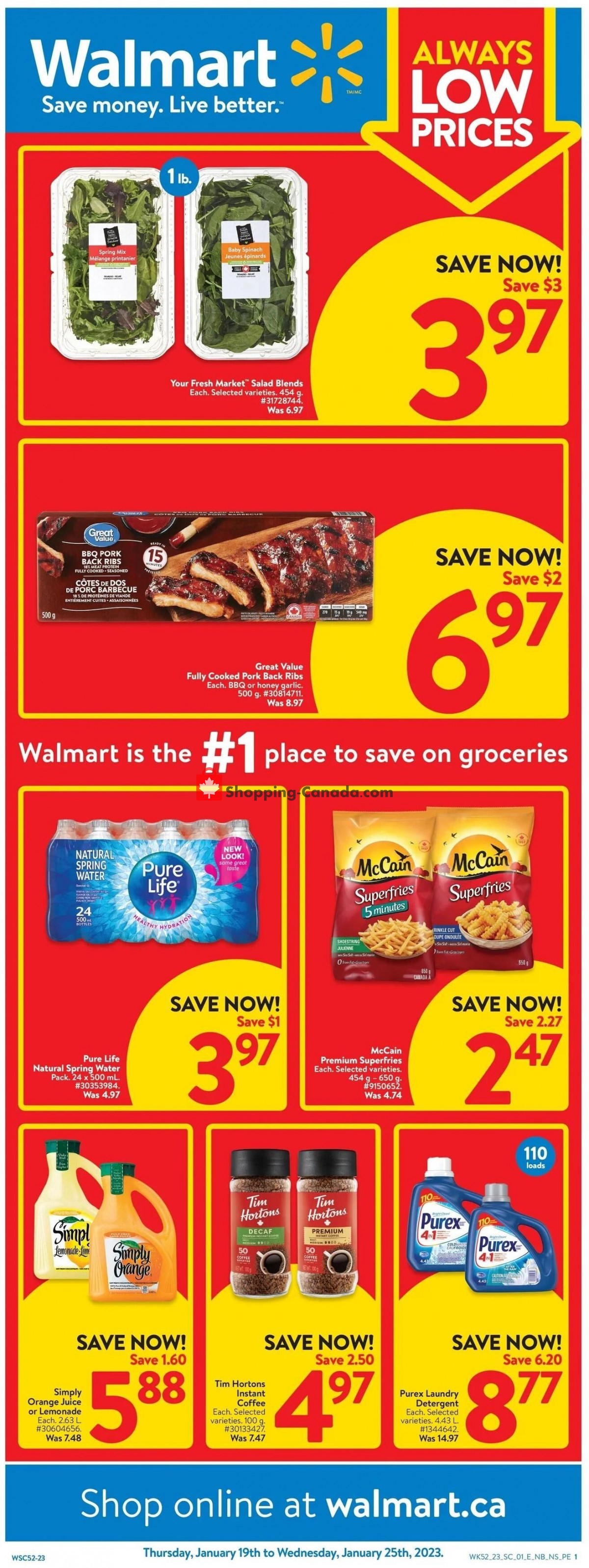 Walmart flyer from Thursday January 19, 2023 to Wednesday January 25, 2023 - page 1