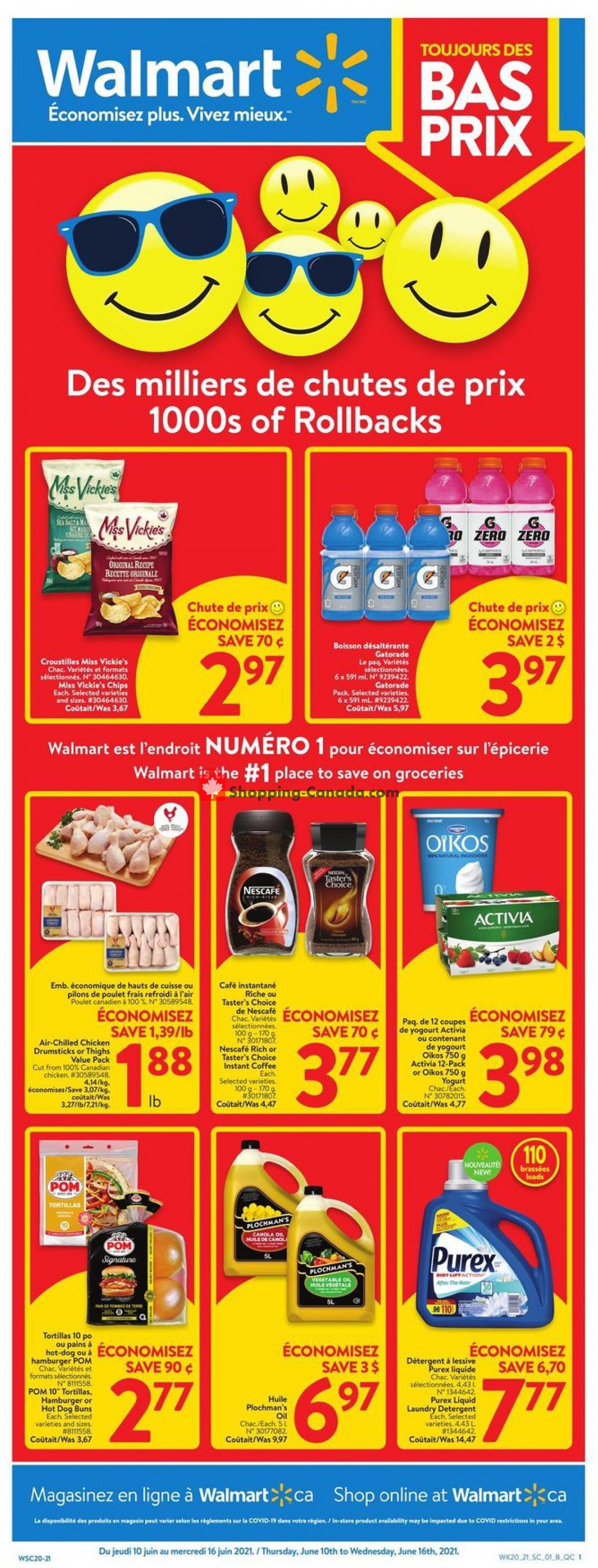 Walmart flyer from Thursday June 10, 2021 to Wednesday June 16, 2021 - page 1