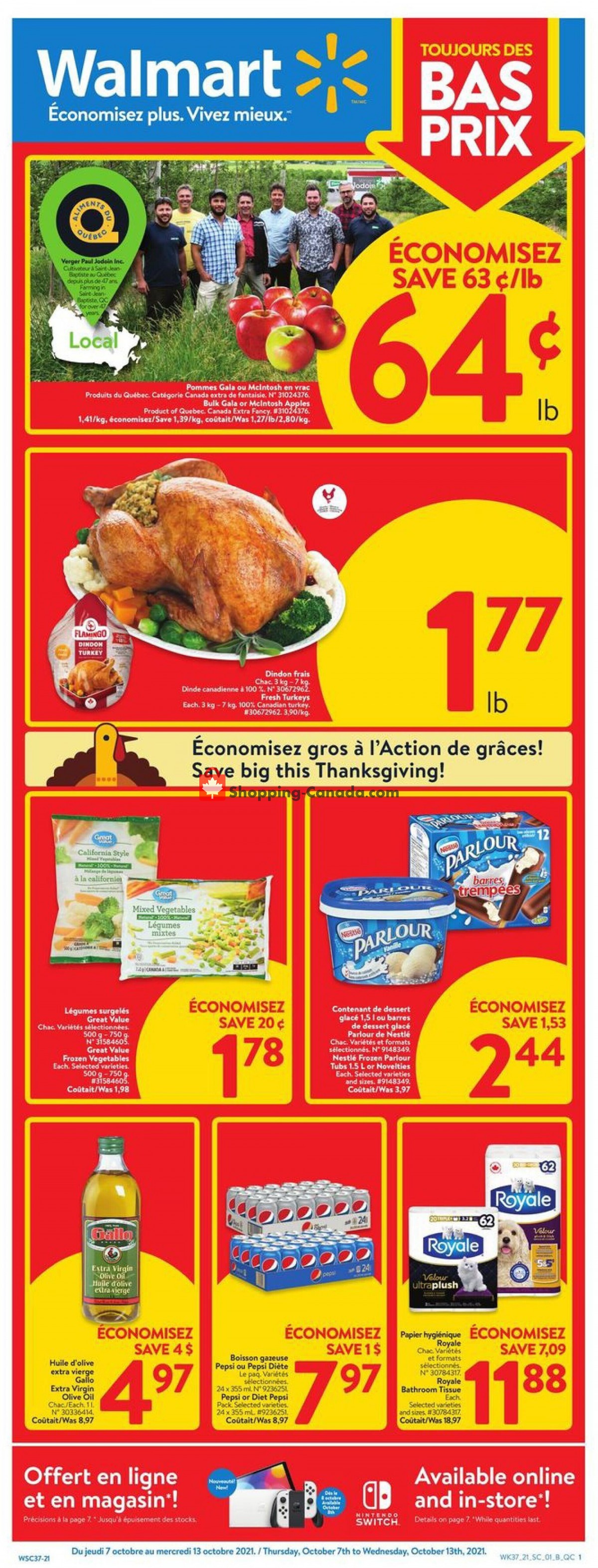 Walmart flyer from Thursday October 7, 2021 to Wednesday October 13, 2021 - page 1