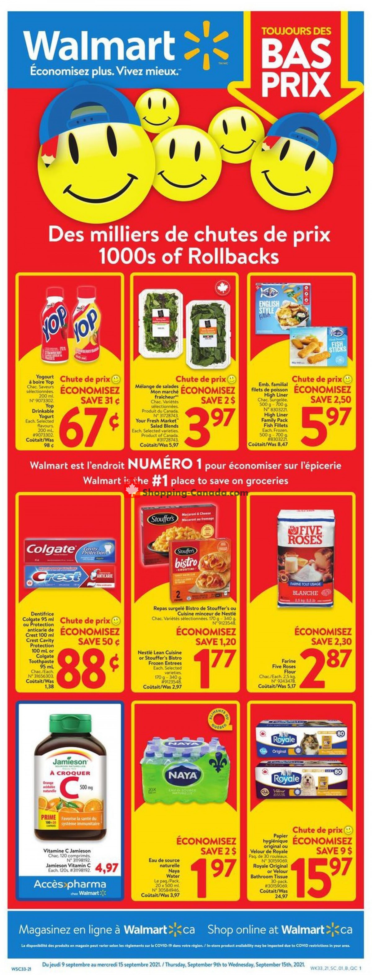 Walmart flyer from Thursday September 9, 2021 to Wednesday September 15, 2021 - page 1