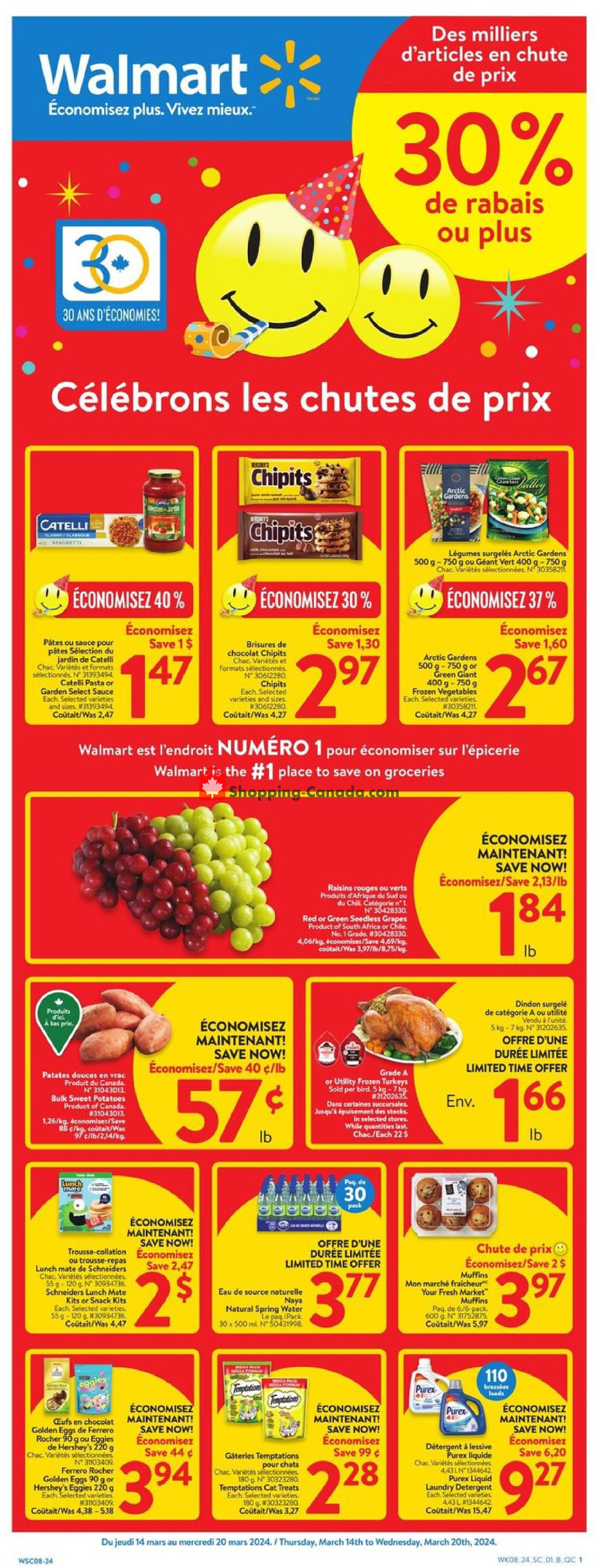 Walmart flyer from Thursday March 14, 2024 to Wednesday March 20, 2024 - page 1